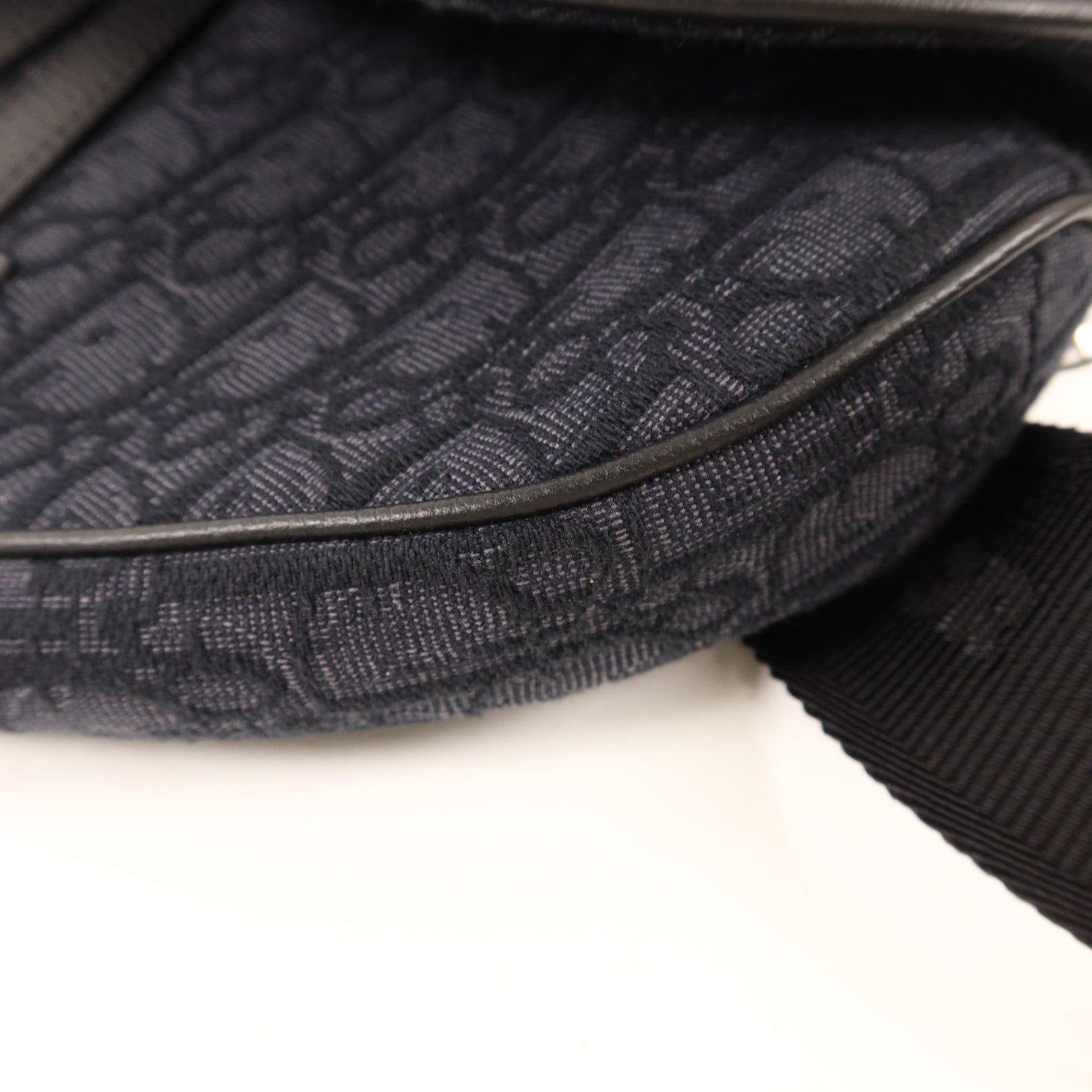 Dior 【激減優惠】帆布Saddle Bag銀扣肩背袋