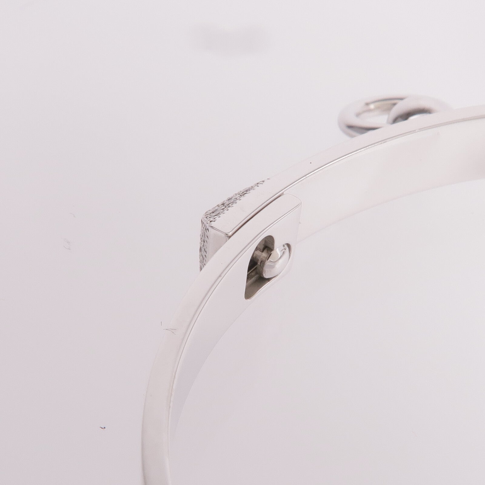 HERMES 18K白金Collier de chien Bracelet鑽石手鐲