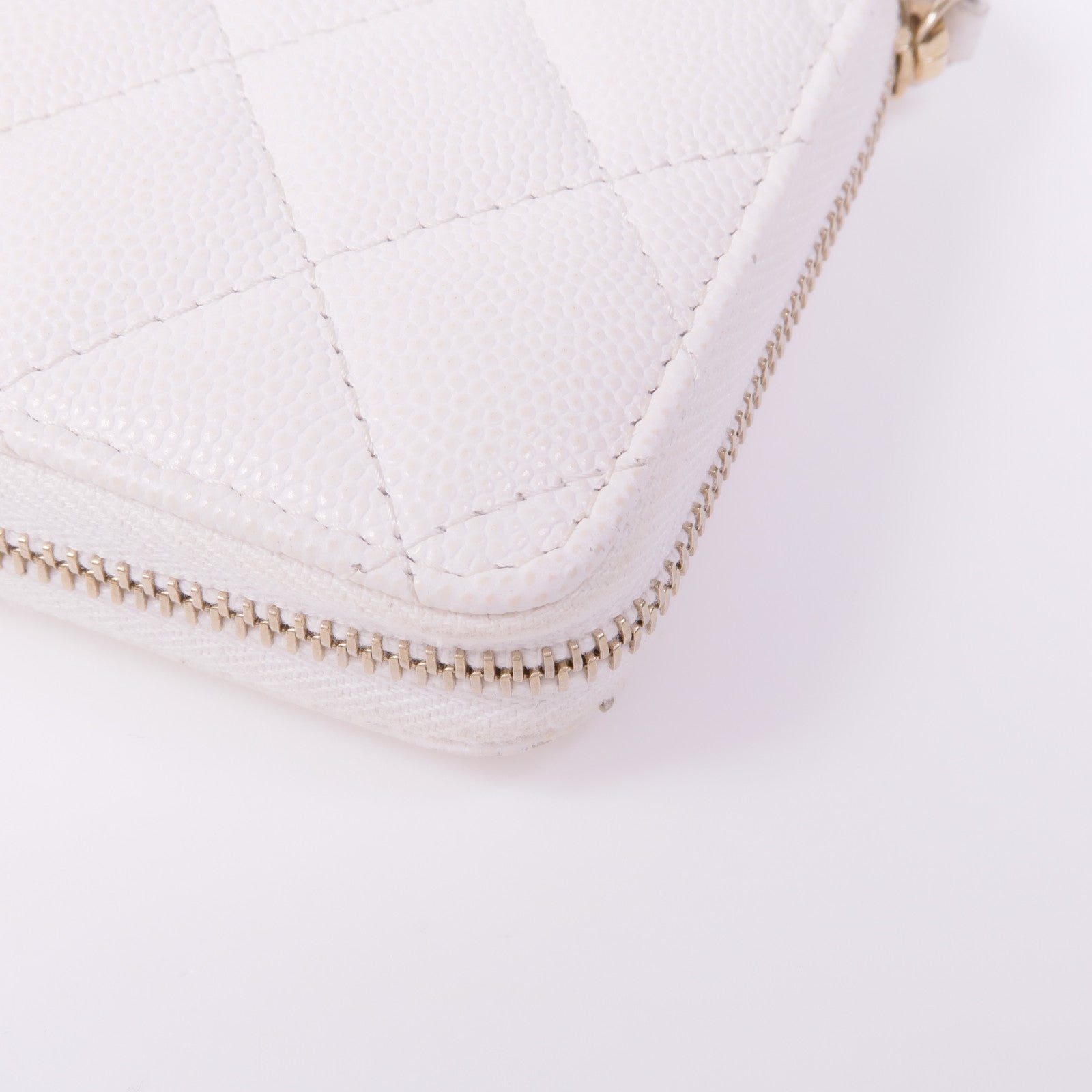 CHANEL 牛皮皮革Zipped Wallet金扣長錢包