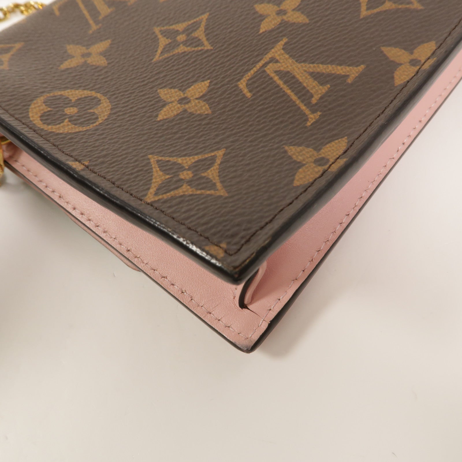 LOUIS VUITTON Monogram Flore Chain Wallet鏈帶肩背袋