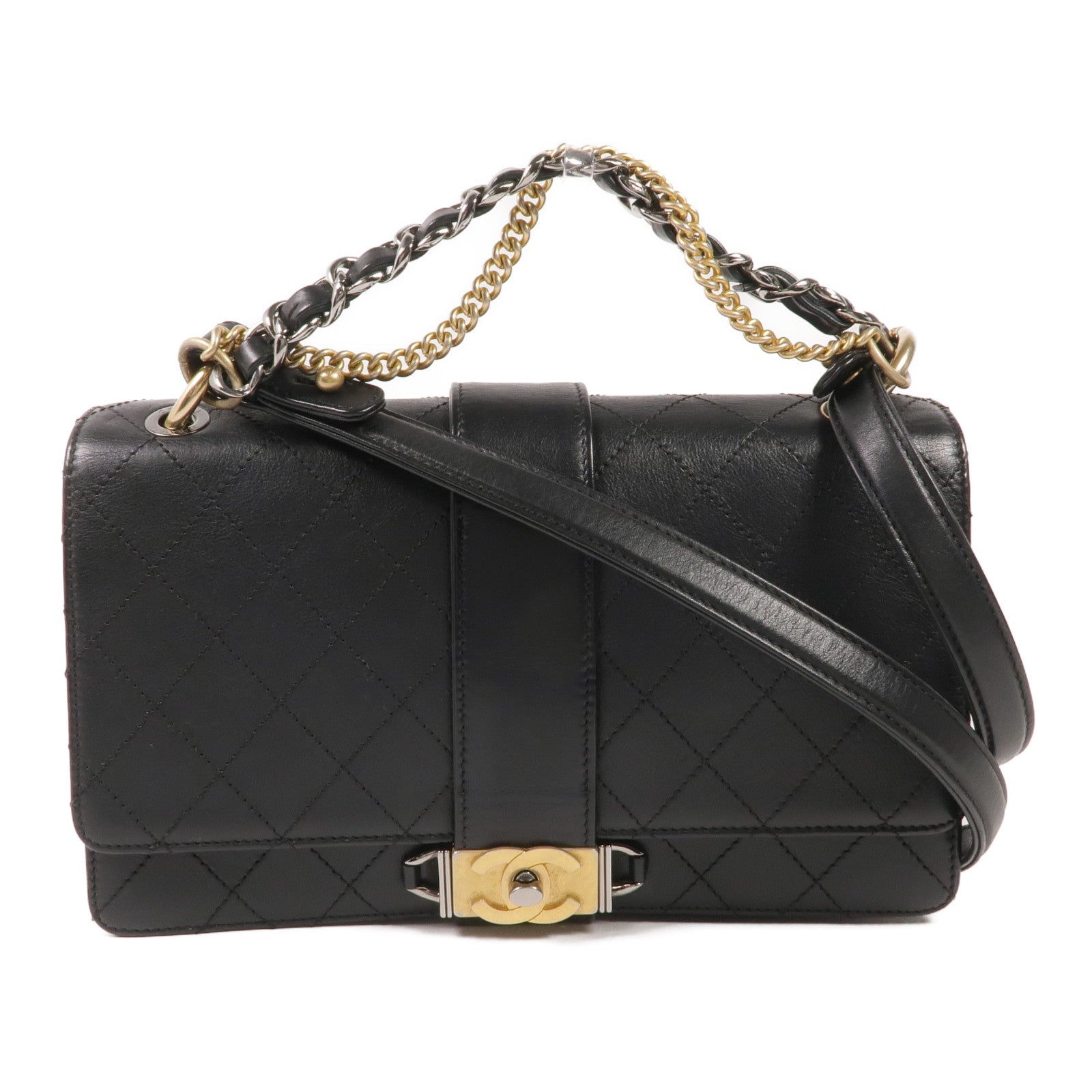 CHANEL 牛皮皮革2 Way Shoulder手挽肩背兩用袋