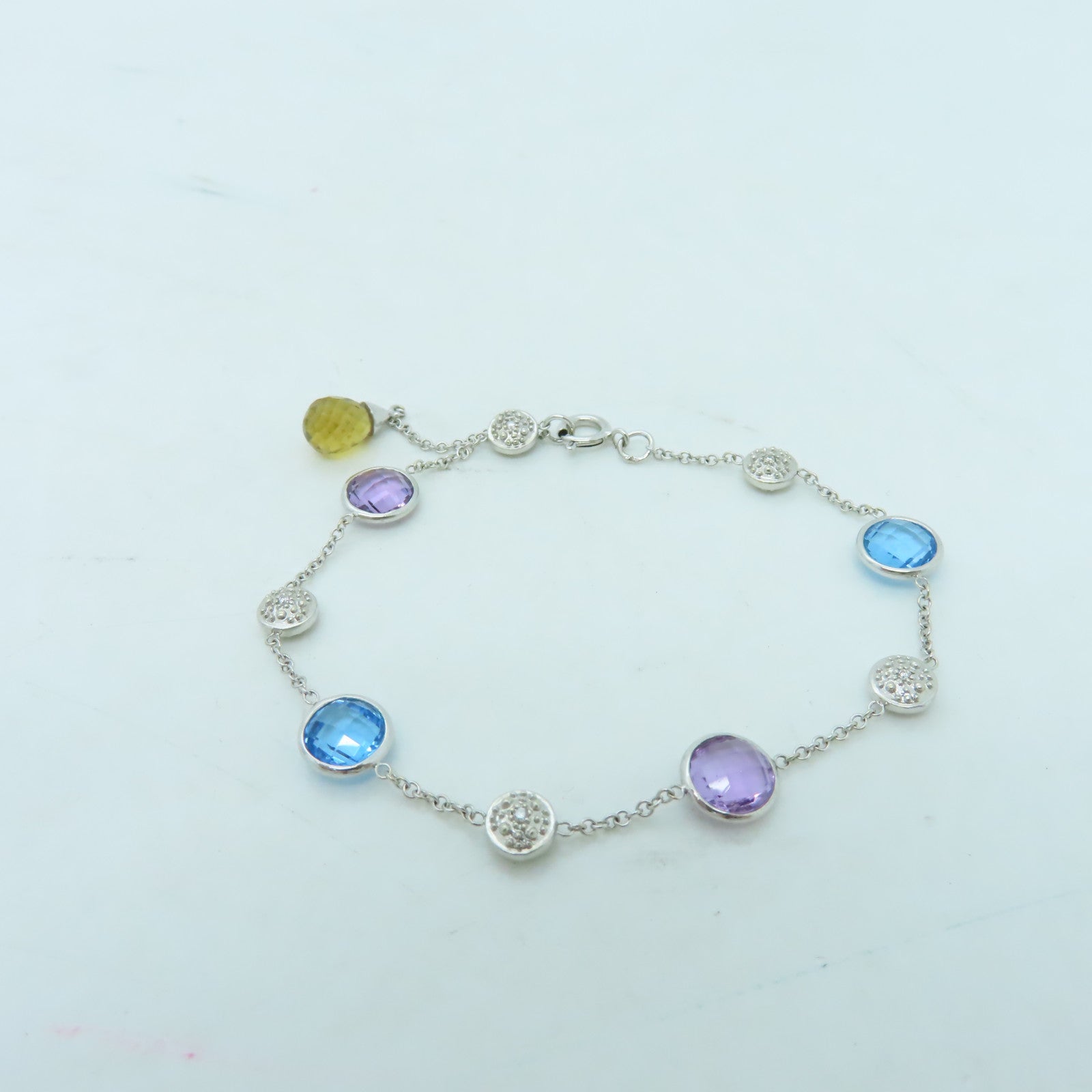 JEWELRY 【激減優惠】18K白金Bracelet手鏈藍色/紫色/黃色