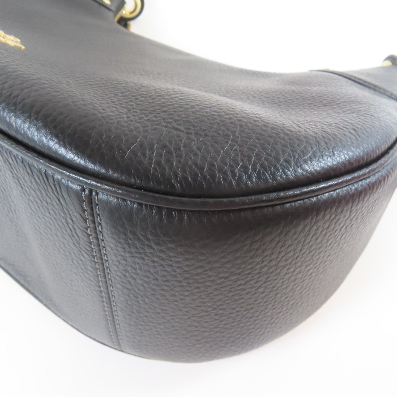 COACH 牛皮皮革Shoulder Bag金扣肩背袋黑色