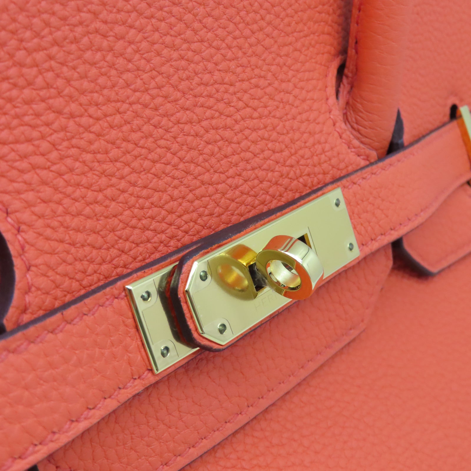 HERMES Togo皮革Birkin 35 Handbag金扣手挽袋Orange Poppy/罌粟花橘色
