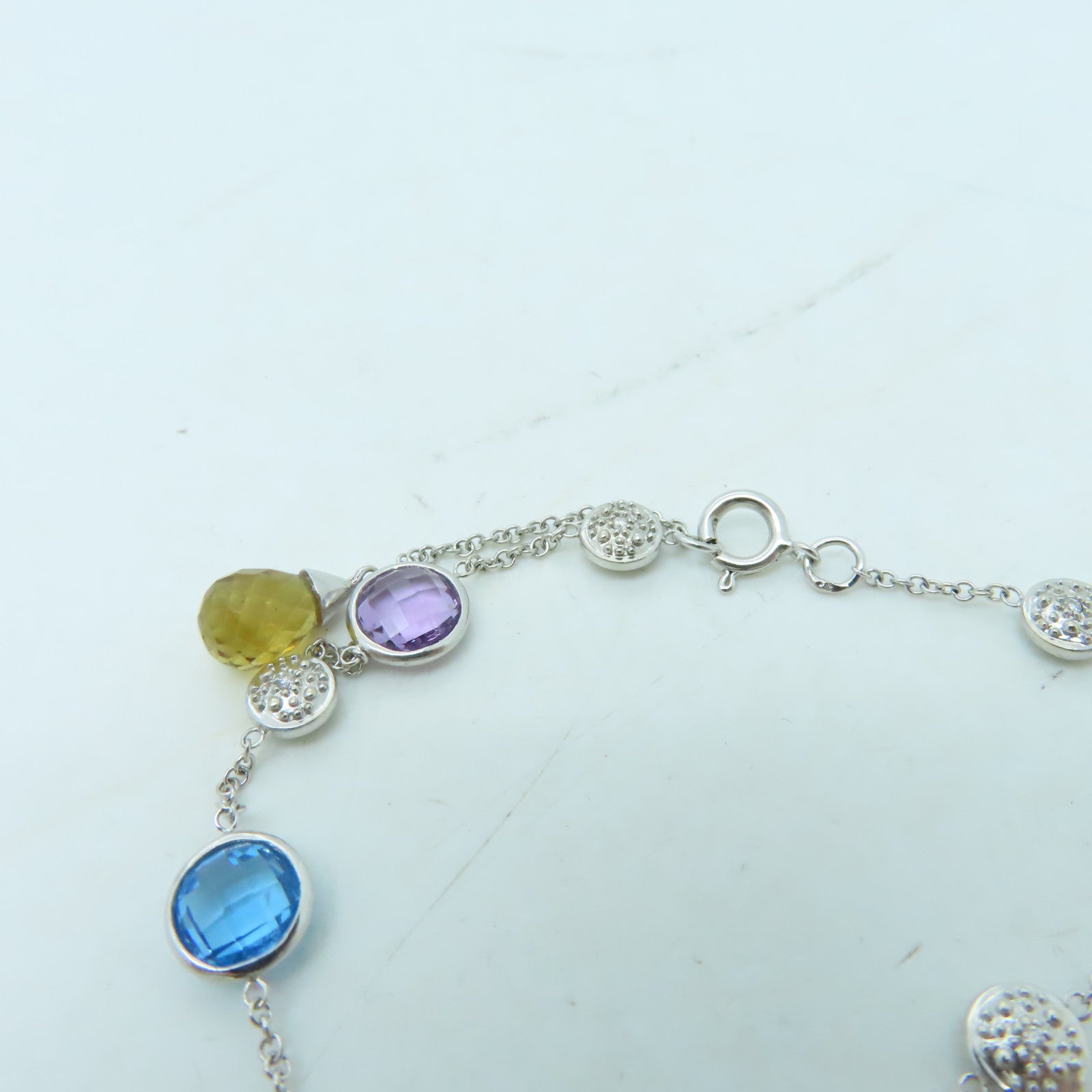 JEWELRY 【激減優惠】18K白金Bracelet手鏈藍色/紫色/黃色