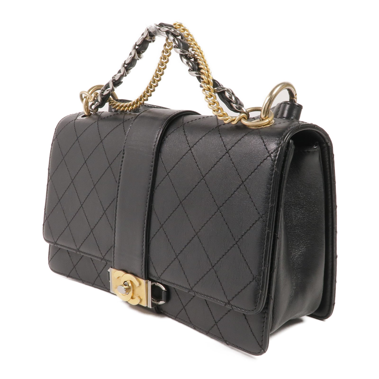 CHANEL 牛皮皮革2 Way Shoulder手挽肩背兩用袋
