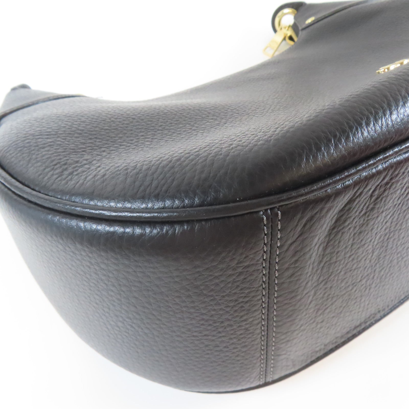 COACH 牛皮皮革Shoulder Bag金扣肩背袋黑色
