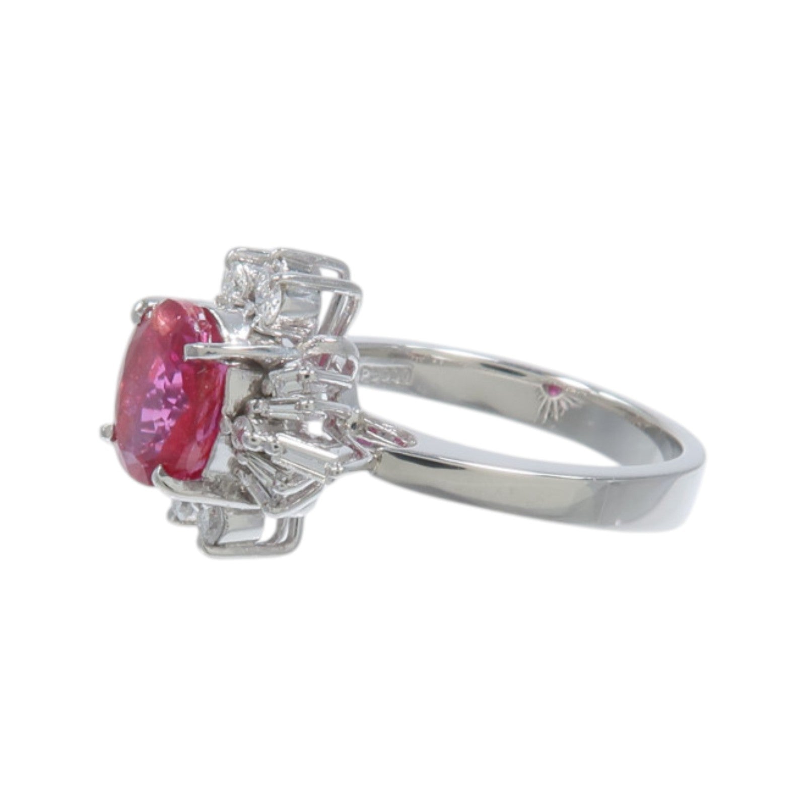 JEWELRY PT900鉑金Ruby Diamond Ring紅寶石/鑽石戒指