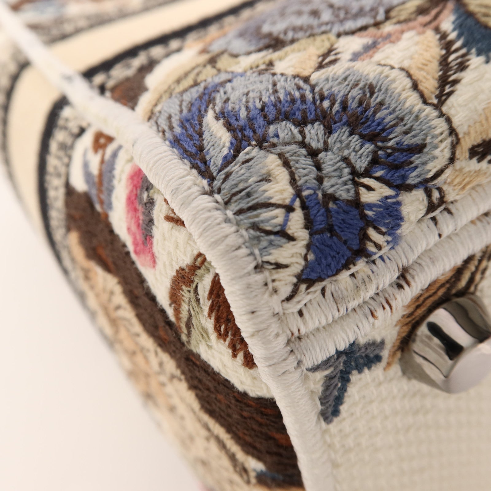 Dior 帆布Lady Dior Medium銀扣手挽肩背兩用袋