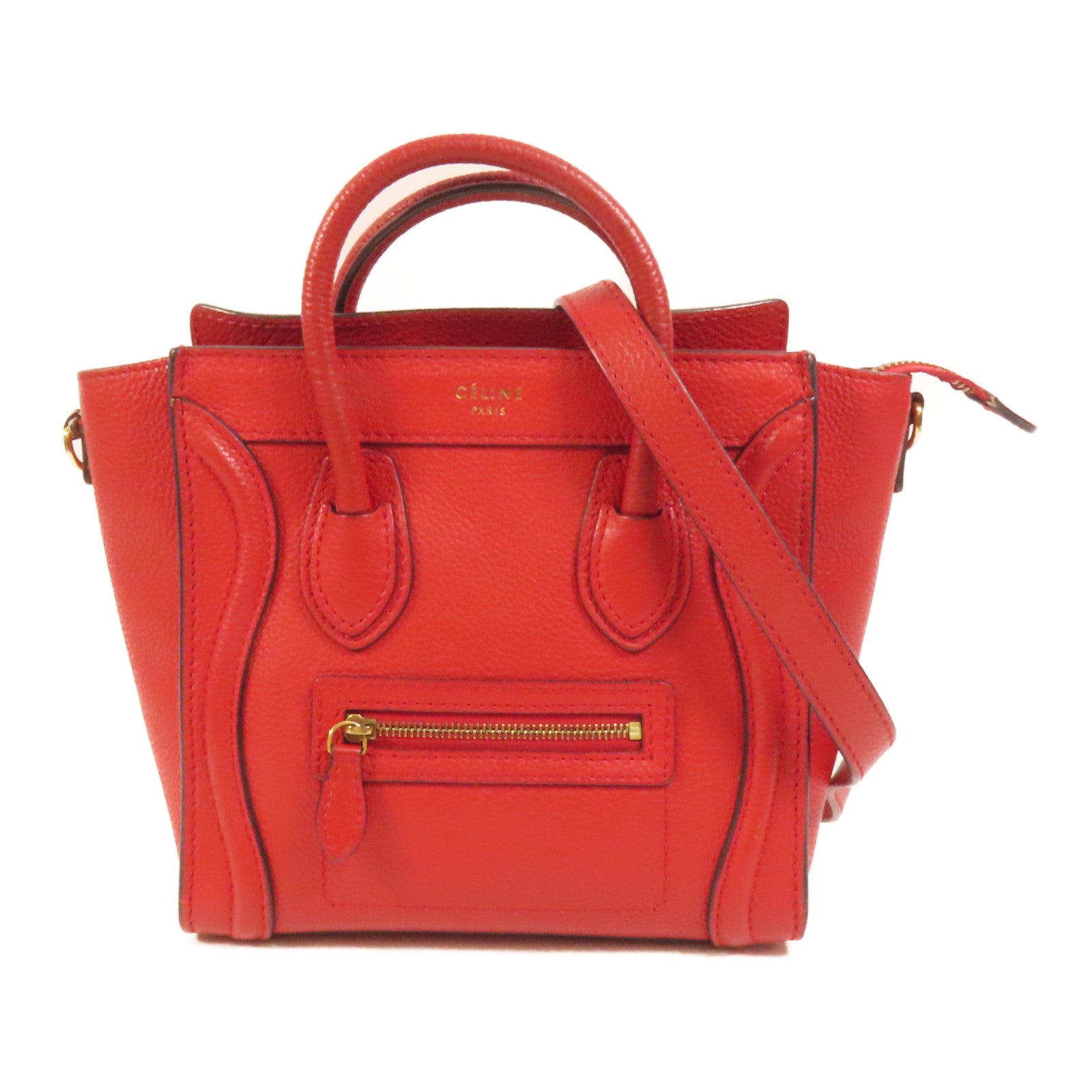CELINE 牛皮皮革Nano Luggage金扣手挽肩背兩用袋