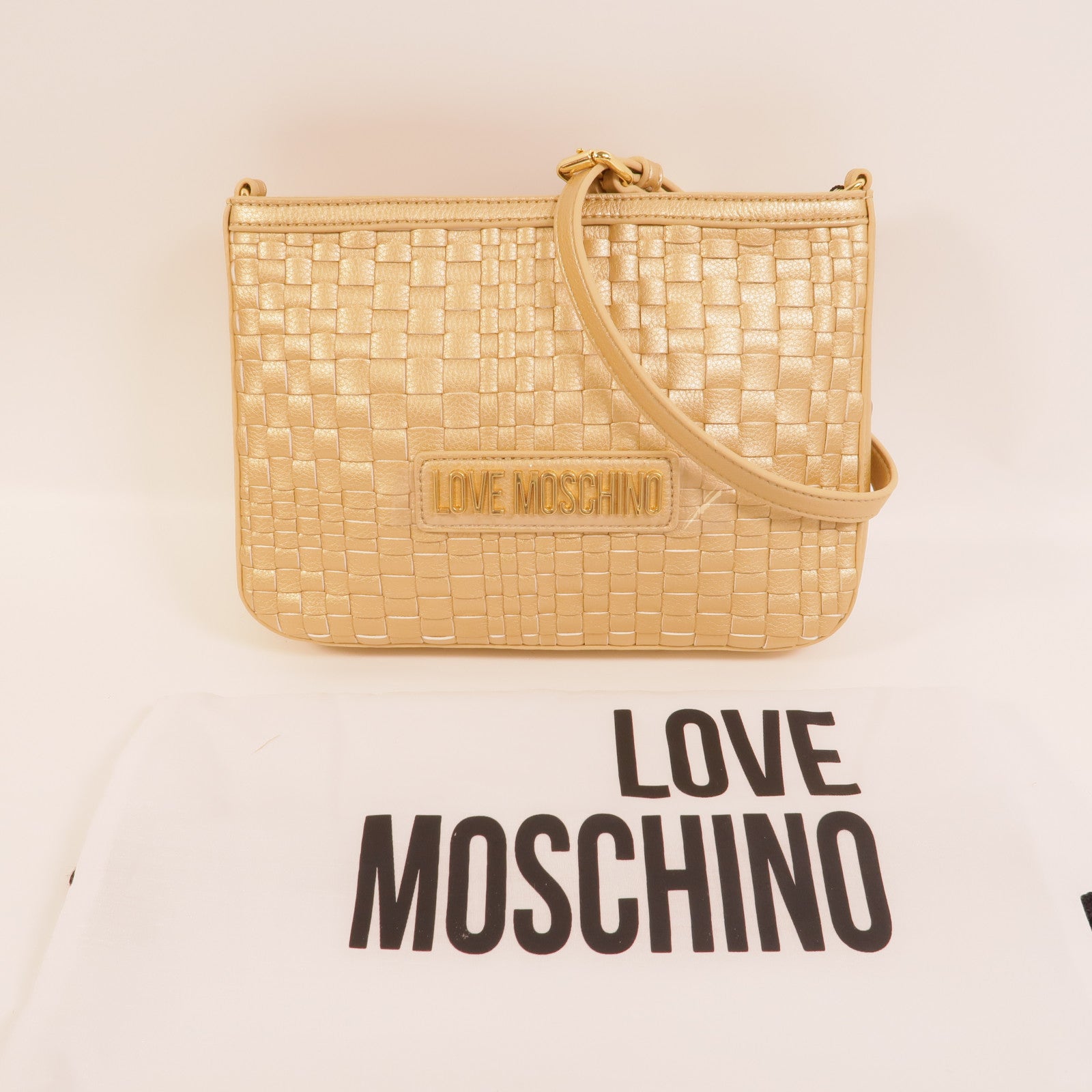 MOSCHINO 塗層帆布Shoulder Bag肩背袋