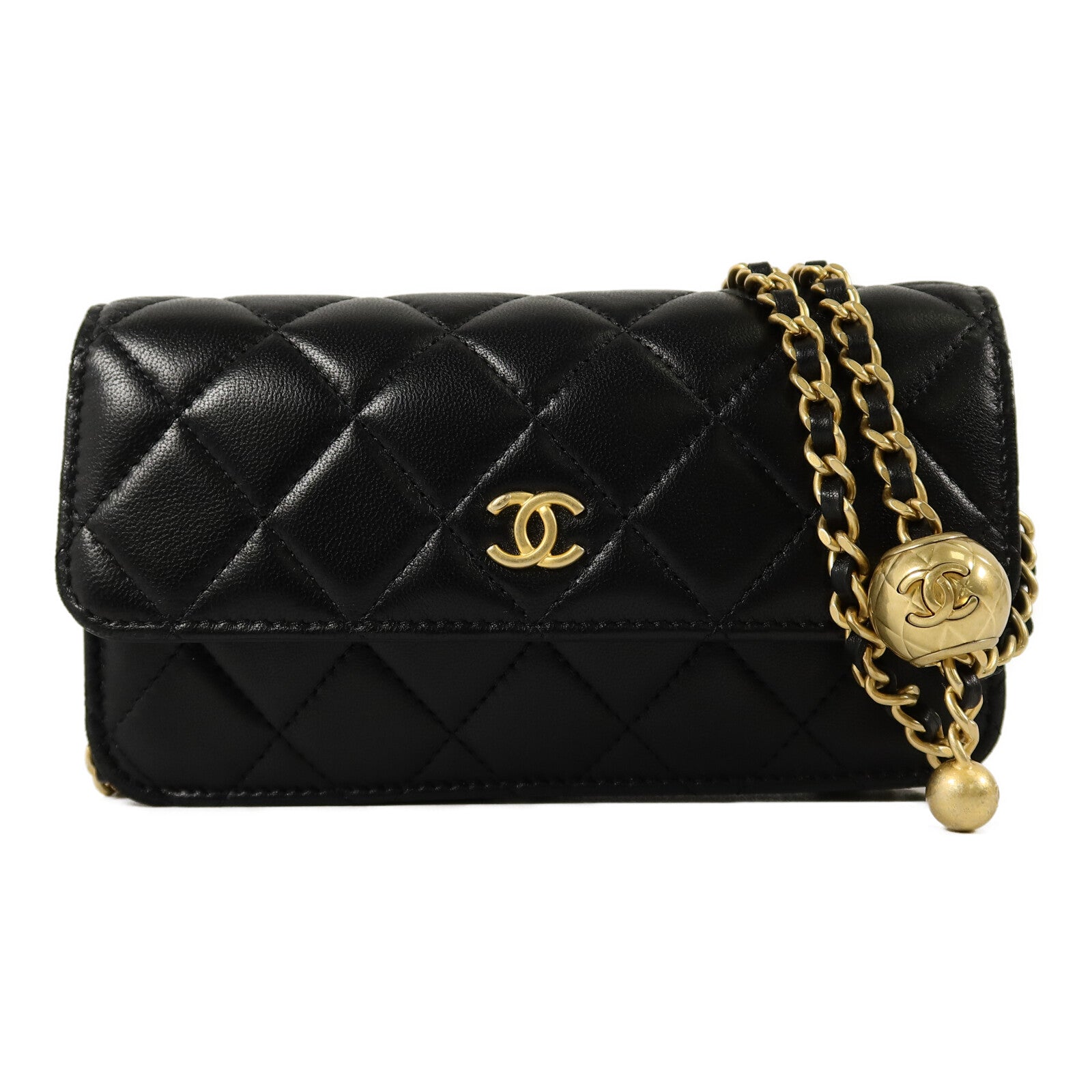 CHANEL 羊皮皮革Phone Bag鏈帶肩背袋