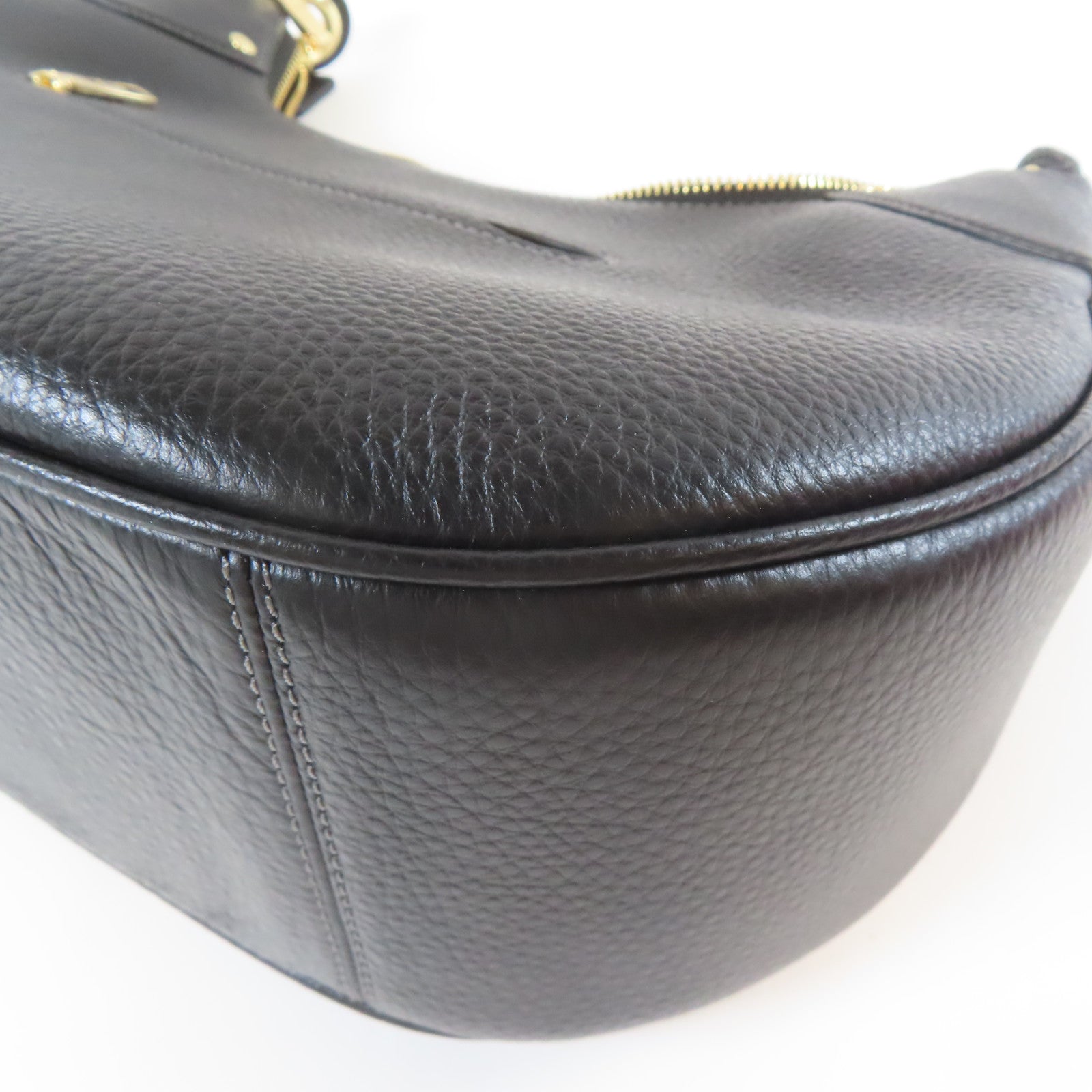 COACH 牛皮皮革Shoulder Bag金扣肩背袋黑色