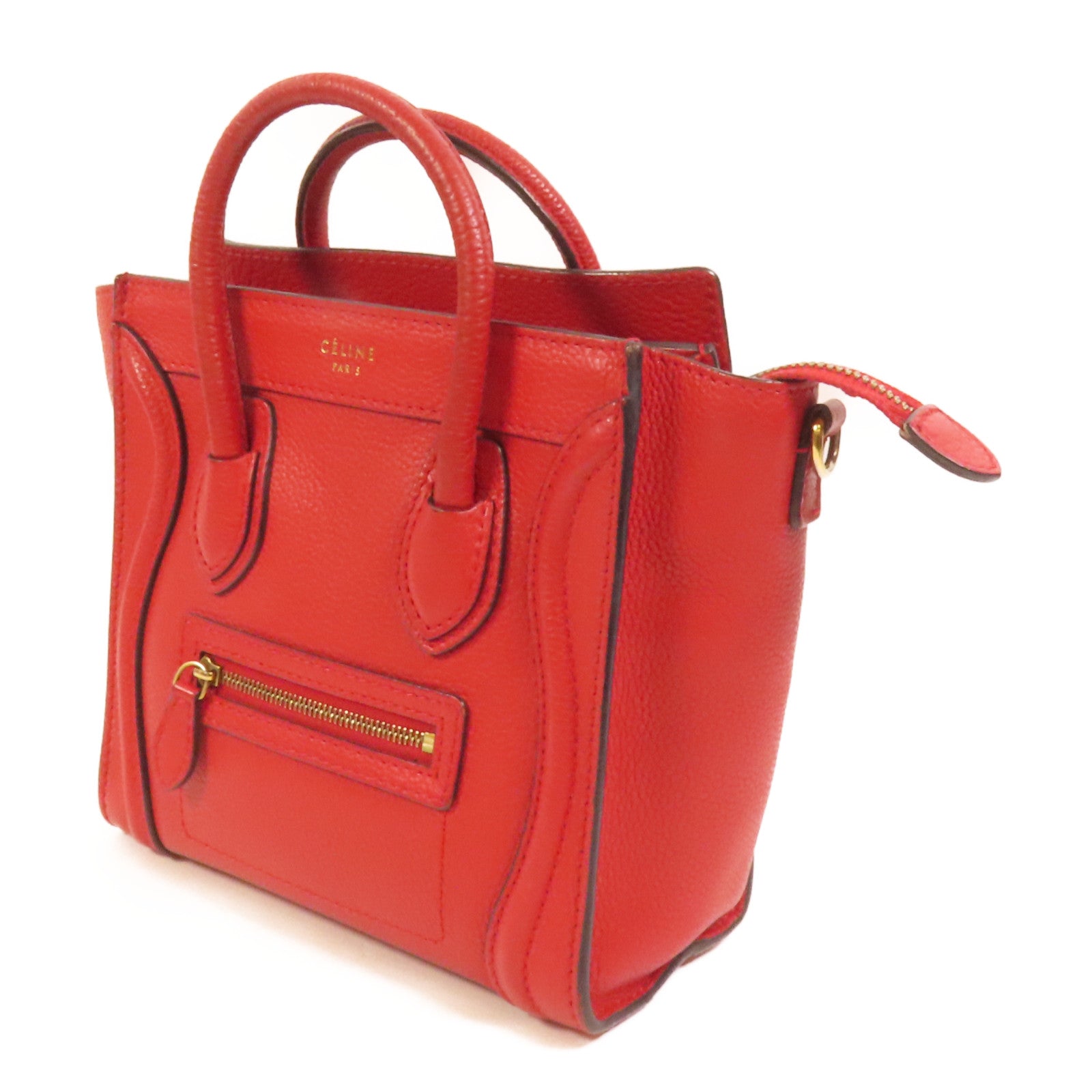 CELINE 牛皮皮革Nano Luggage金扣手挽肩背兩用袋