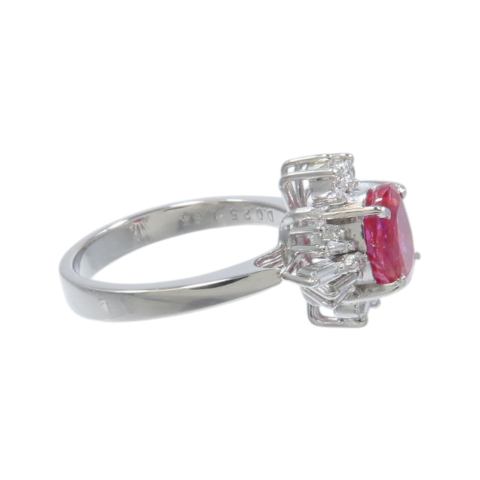 JEWELRY PT900鉑金Ruby Diamond Ring紅寶石/鑽石戒指