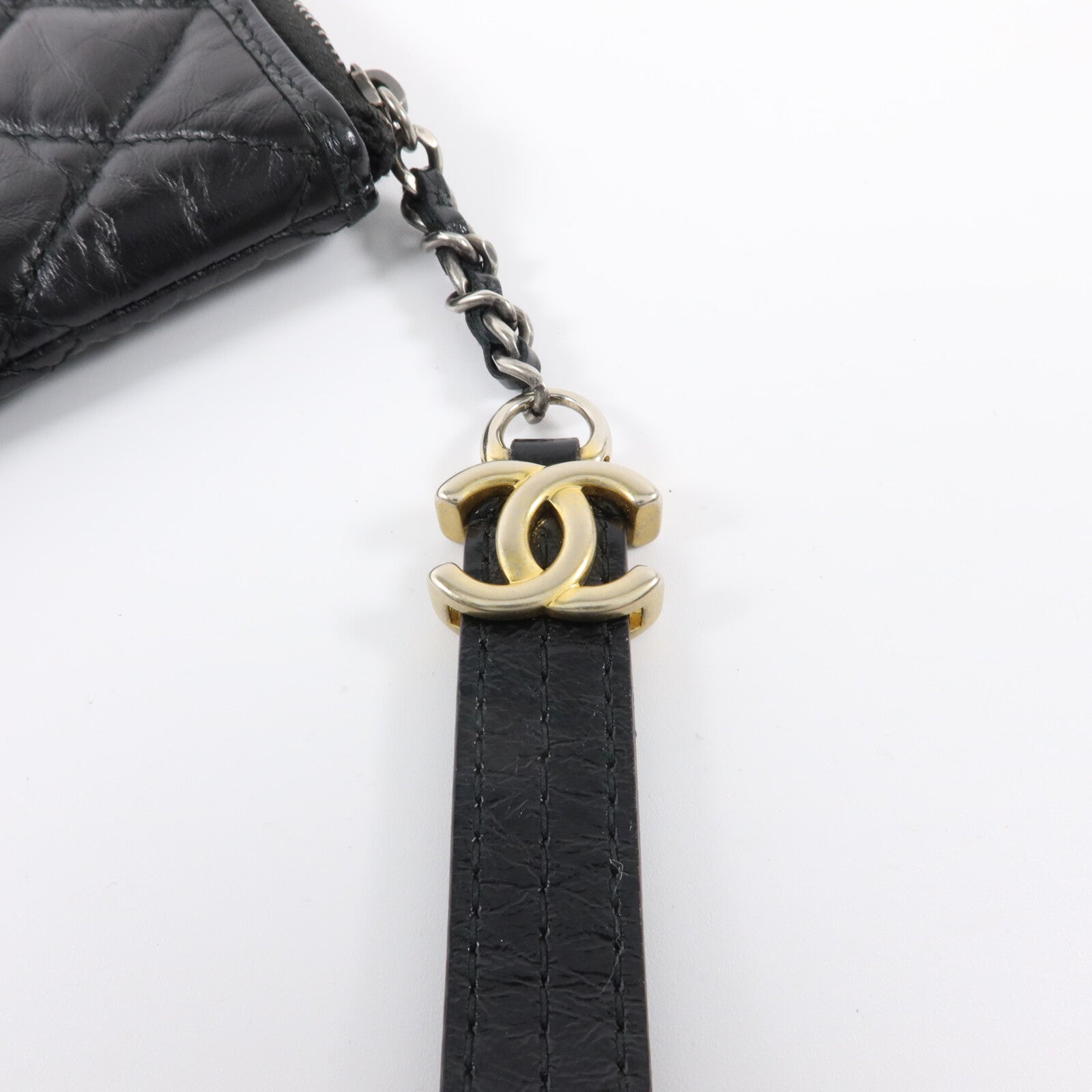 CHANEL 牛皮皮革Large Gabrielle O Case Clutch銀扣手拿包