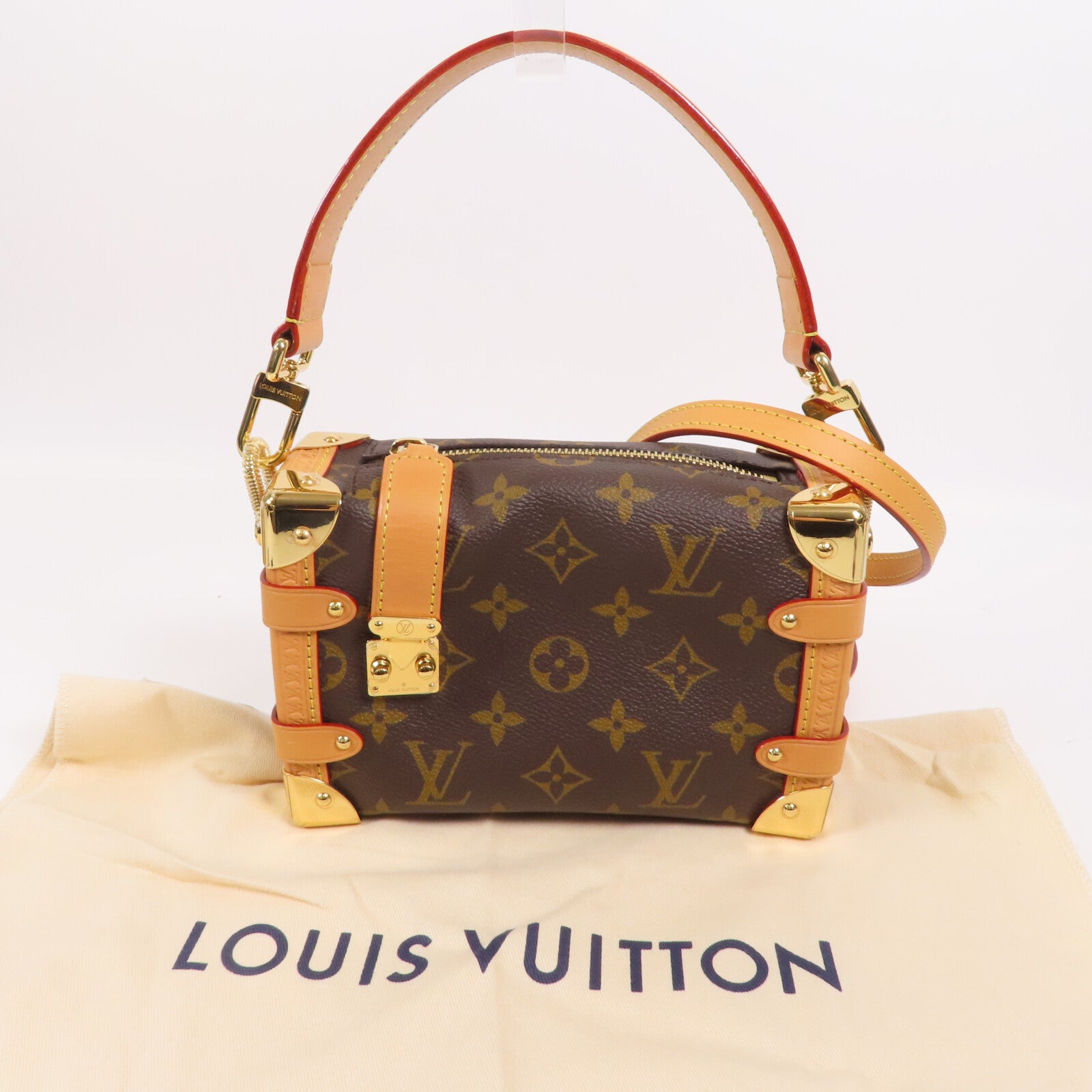 LOUIS VUITTON Monogram Side Trunk PM金扣手挽肩背兩用袋