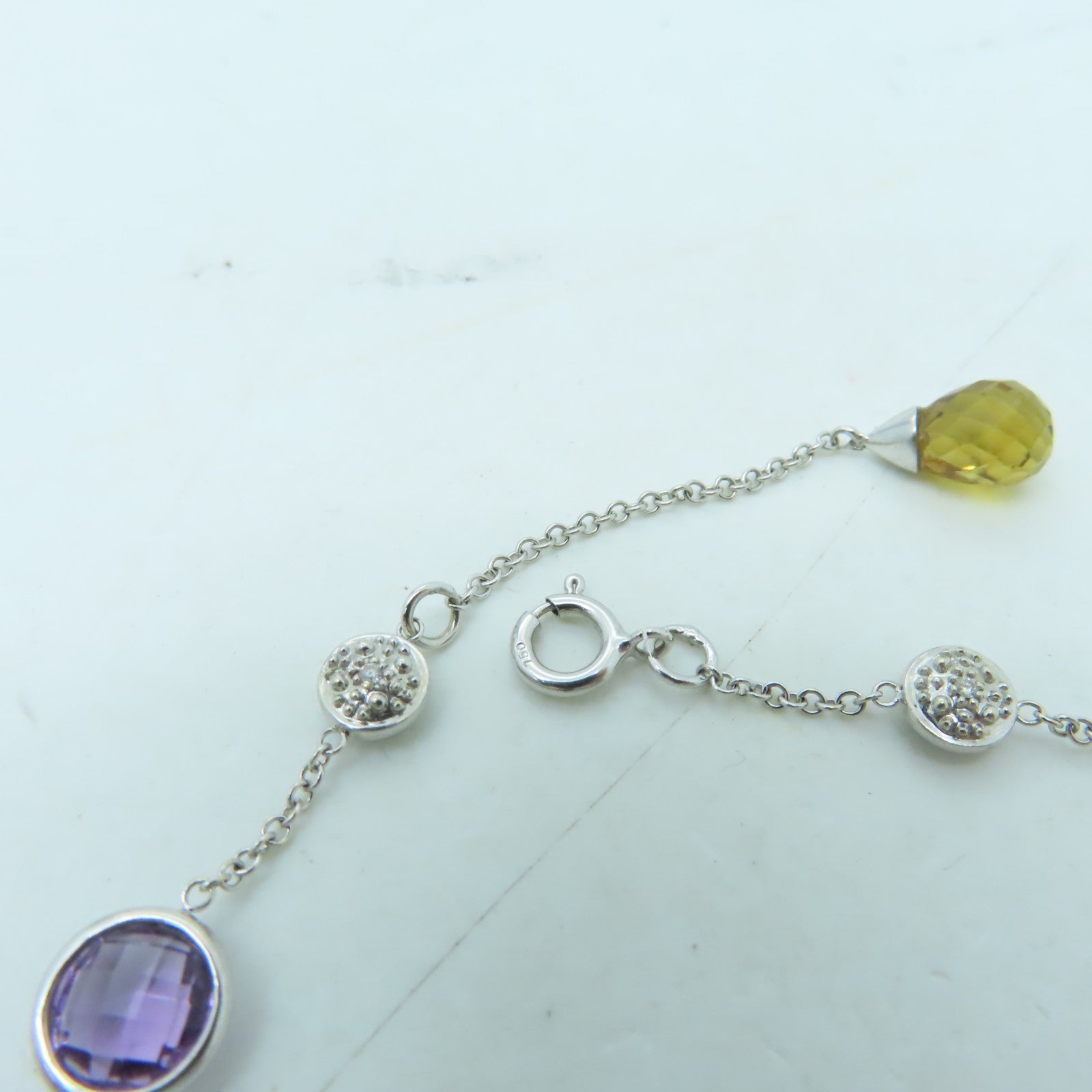 JEWELRY 【激減優惠】18K白金Bracelet手鏈藍色/紫色/黃色