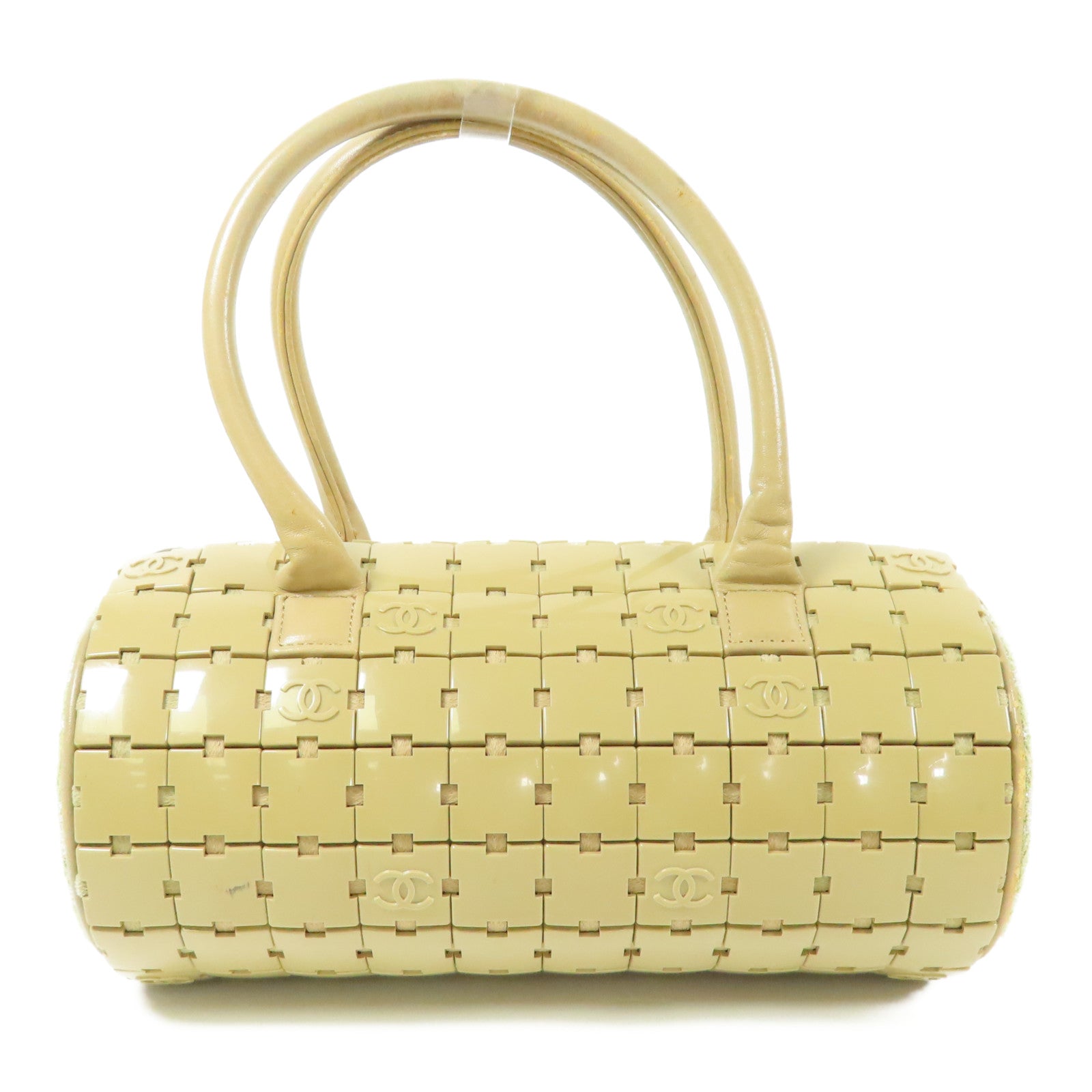 CHANEL PVC/皮革Hand Bag銀扣手挽袋