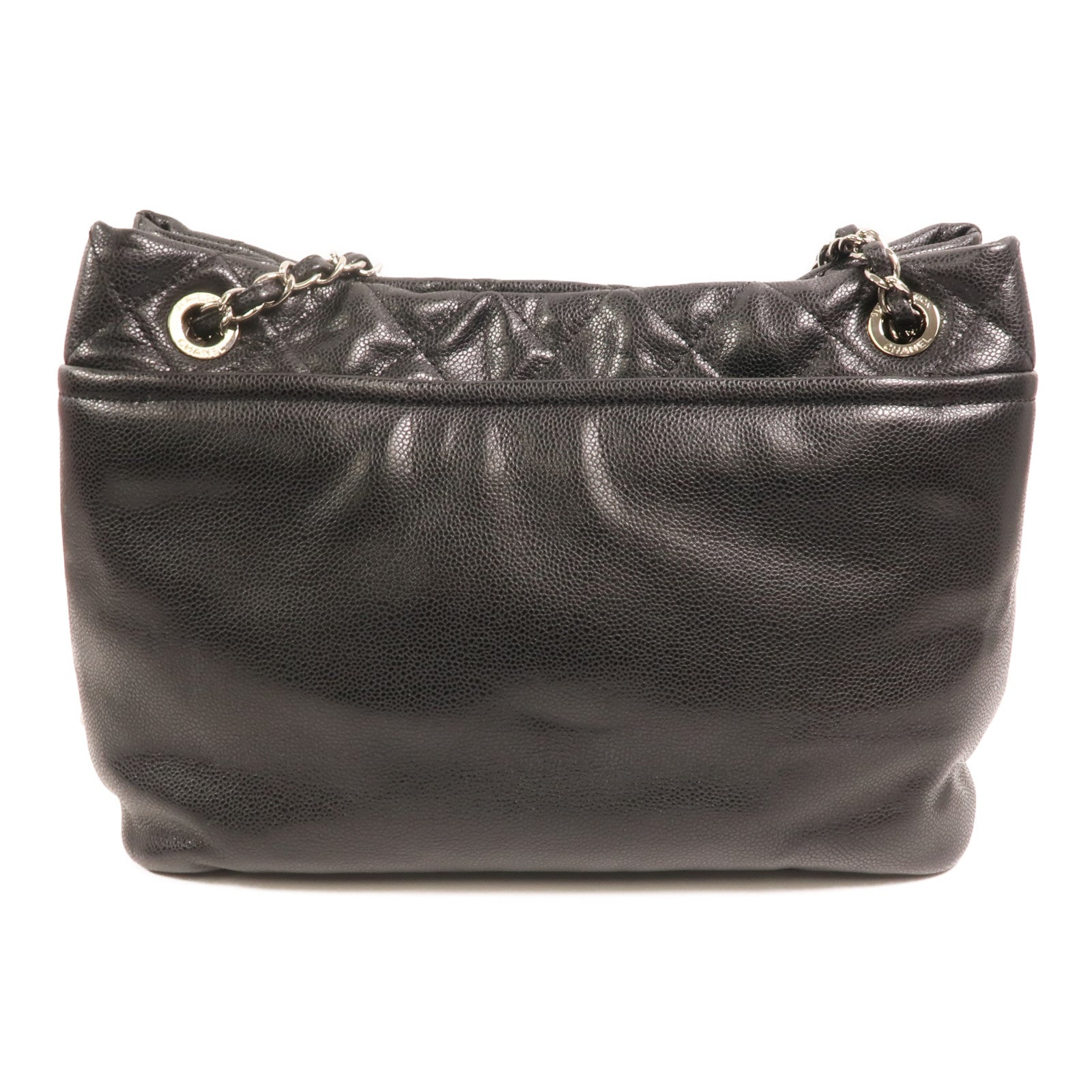 CHANEL 牛皮皮革Chain Shoulder Bag銀扣鏈帶肩背袋