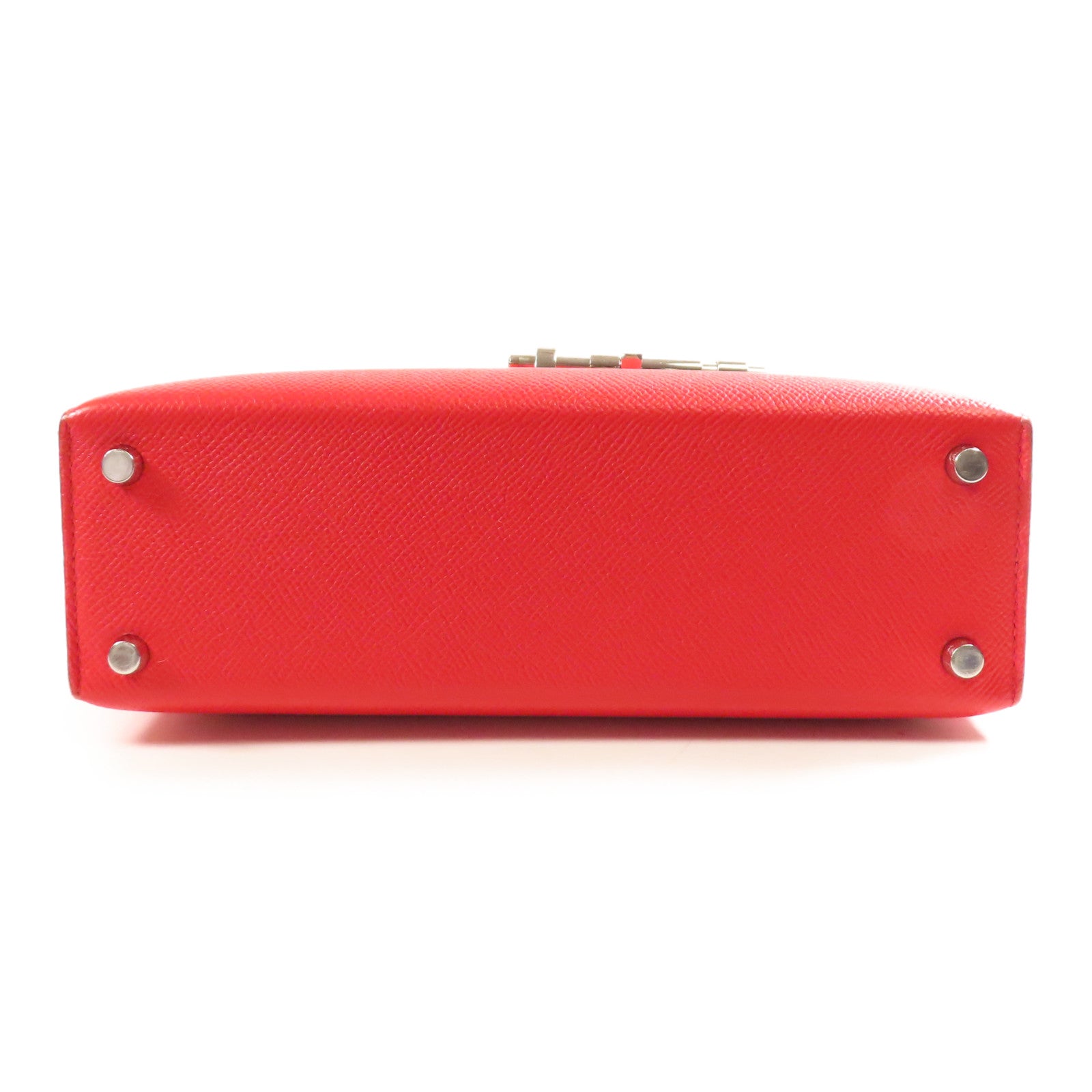 HERMES PHW Verrou 23 Shoulder Bag Veau Epsom Leather S3 Rouge de Coeur Red