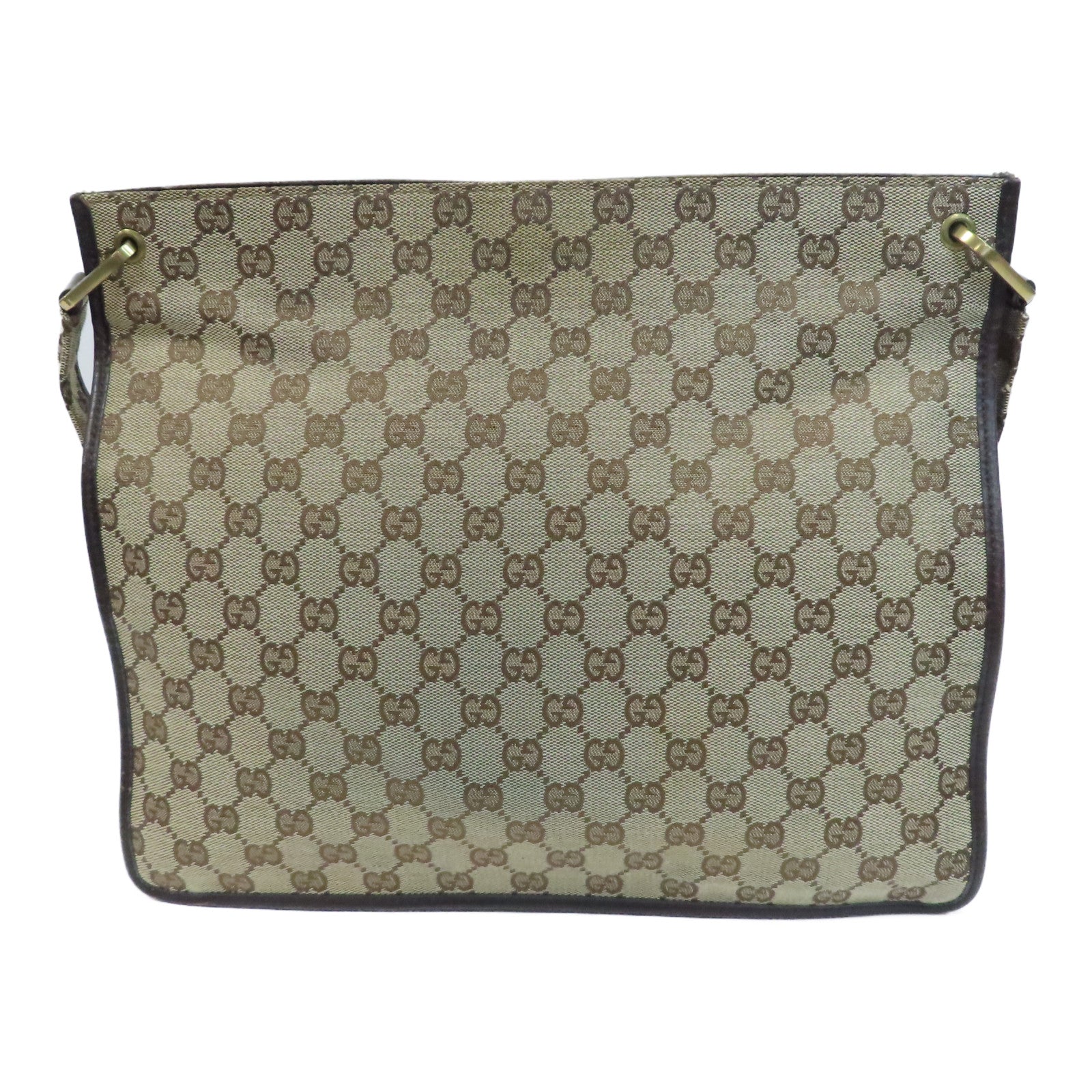 GUCCI 帆布Shoulder Bag金扣肩背袋啡色
