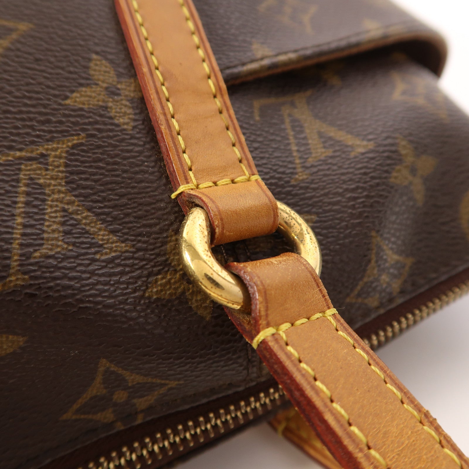 LOUIS VUITTON Monogram Totally PM金扣肩背袋/手挽袋棕色