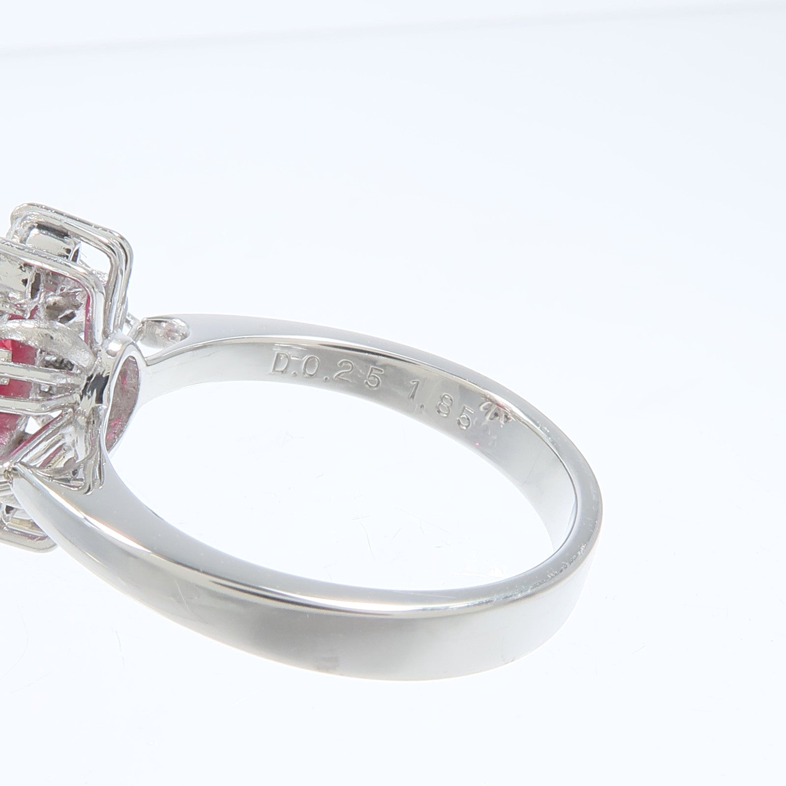 JEWELRY PT900鉑金Ruby Diamond Ring紅寶石/鑽石戒指
