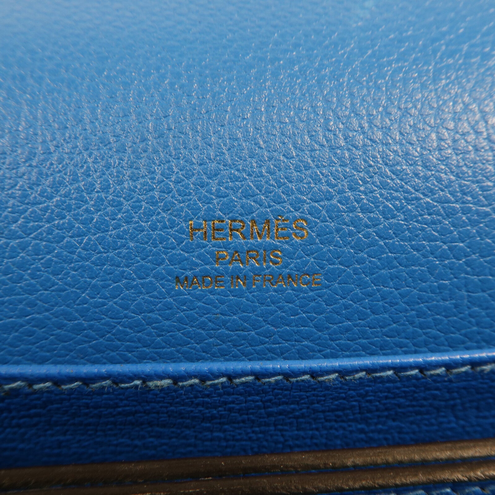 HERMES Evercolr皮革Mini Roulis金扣肩背袋Bleu Saphir