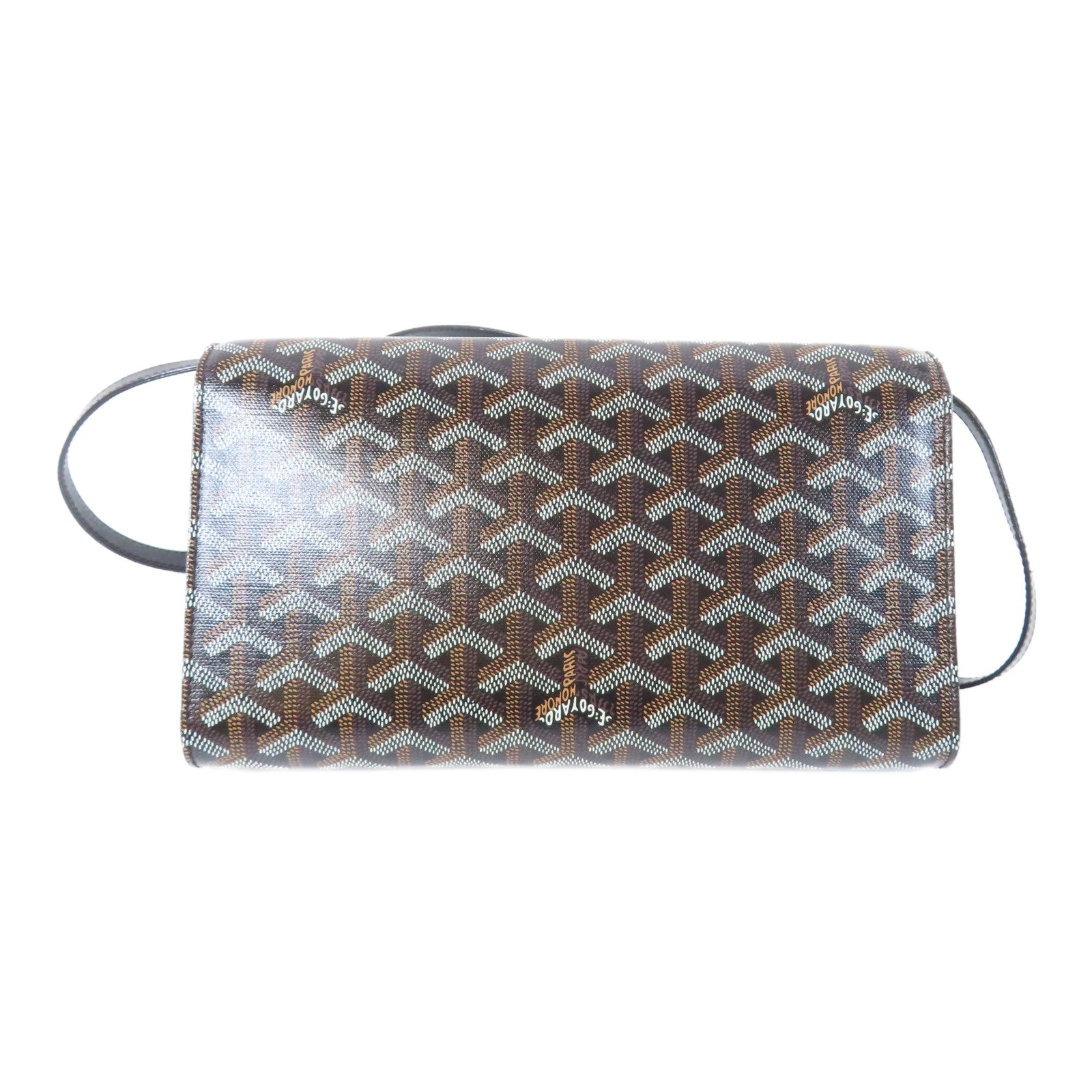 GOYARD 塗層帆布Monte Carlo銀扣肩背袋黑色