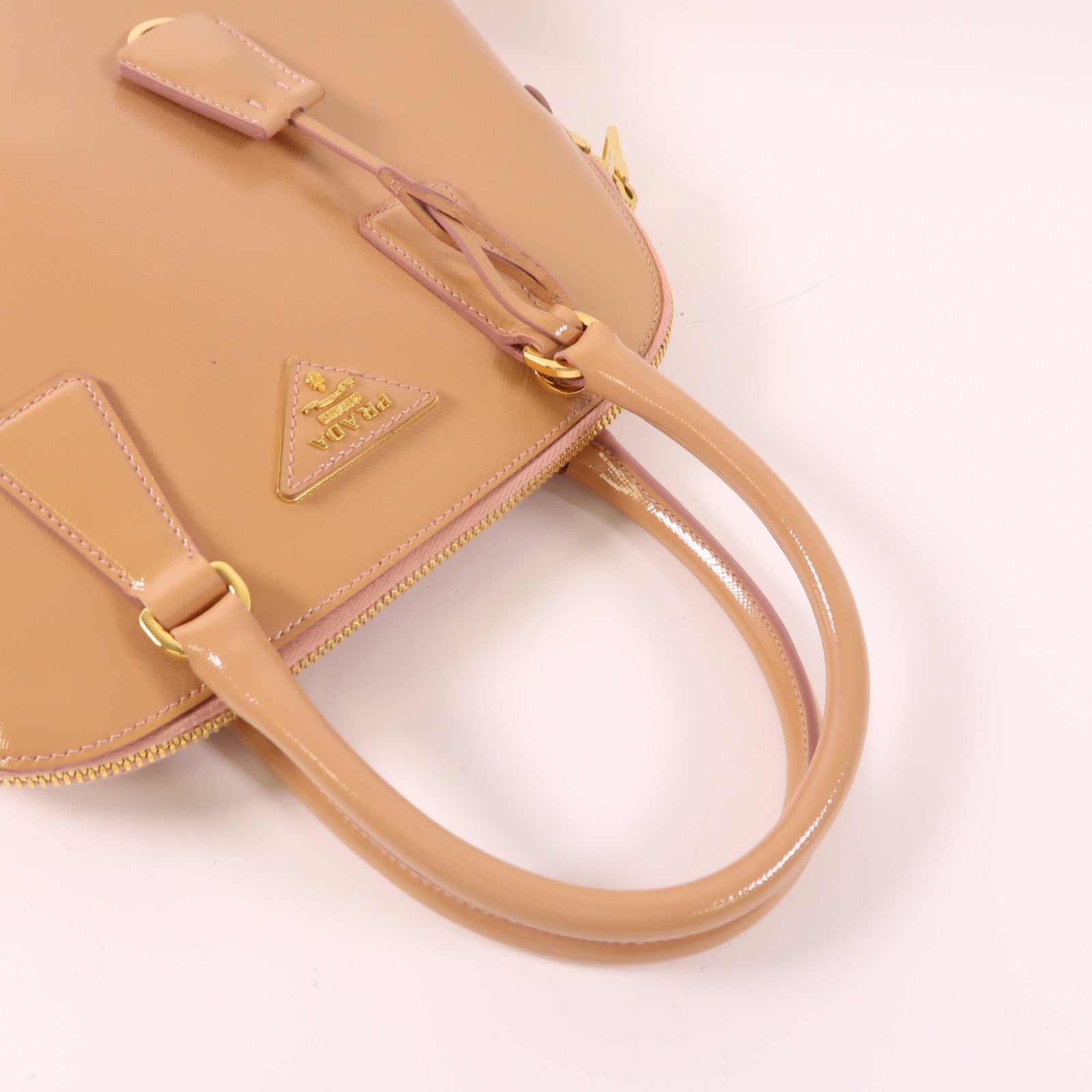 PRADA 漆皮皮革2 Way Shoulder Bag金扣手挽肩背兩用袋