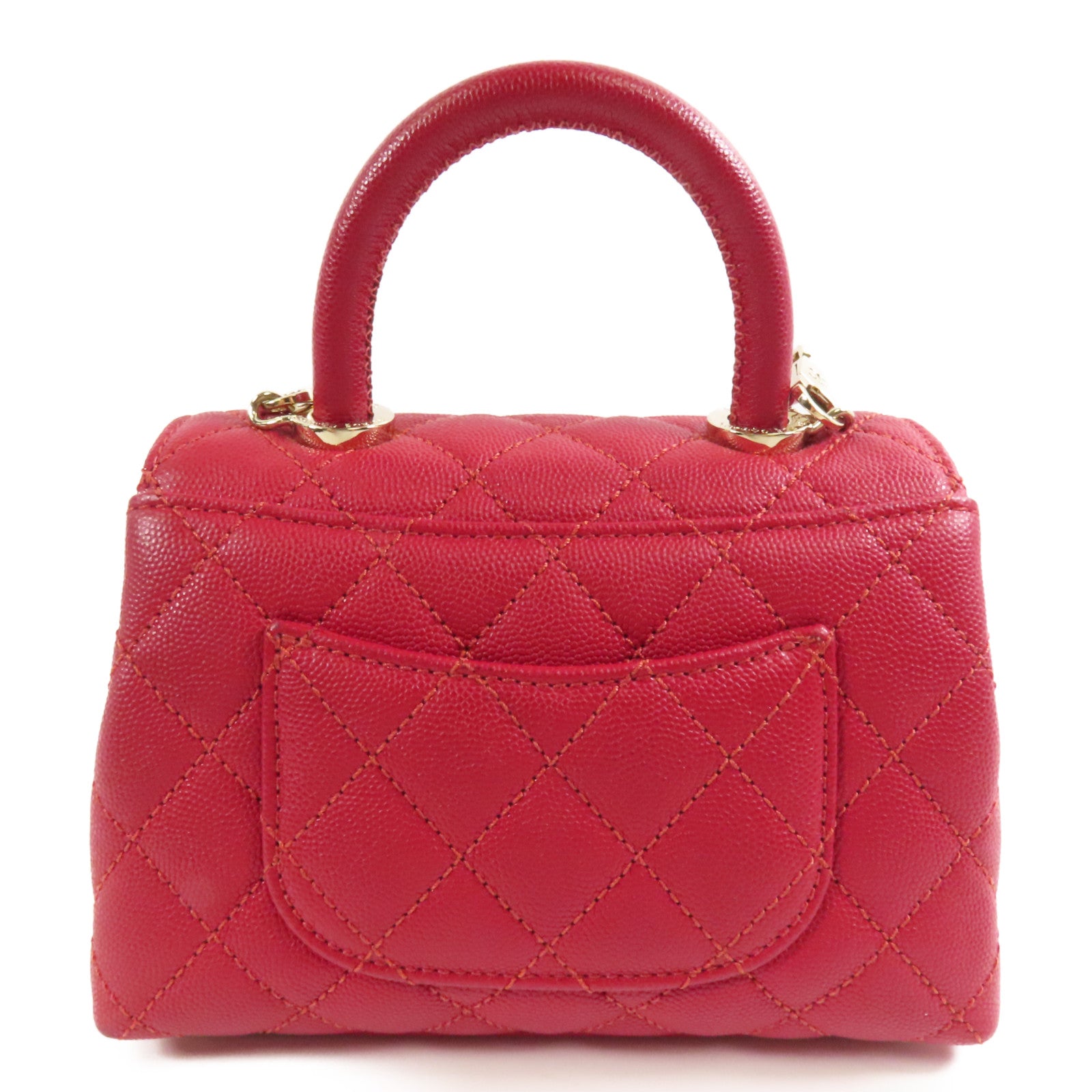 CHANEL 牛皮皮革Mini Coco Handle金扣手挽肩背兩用袋