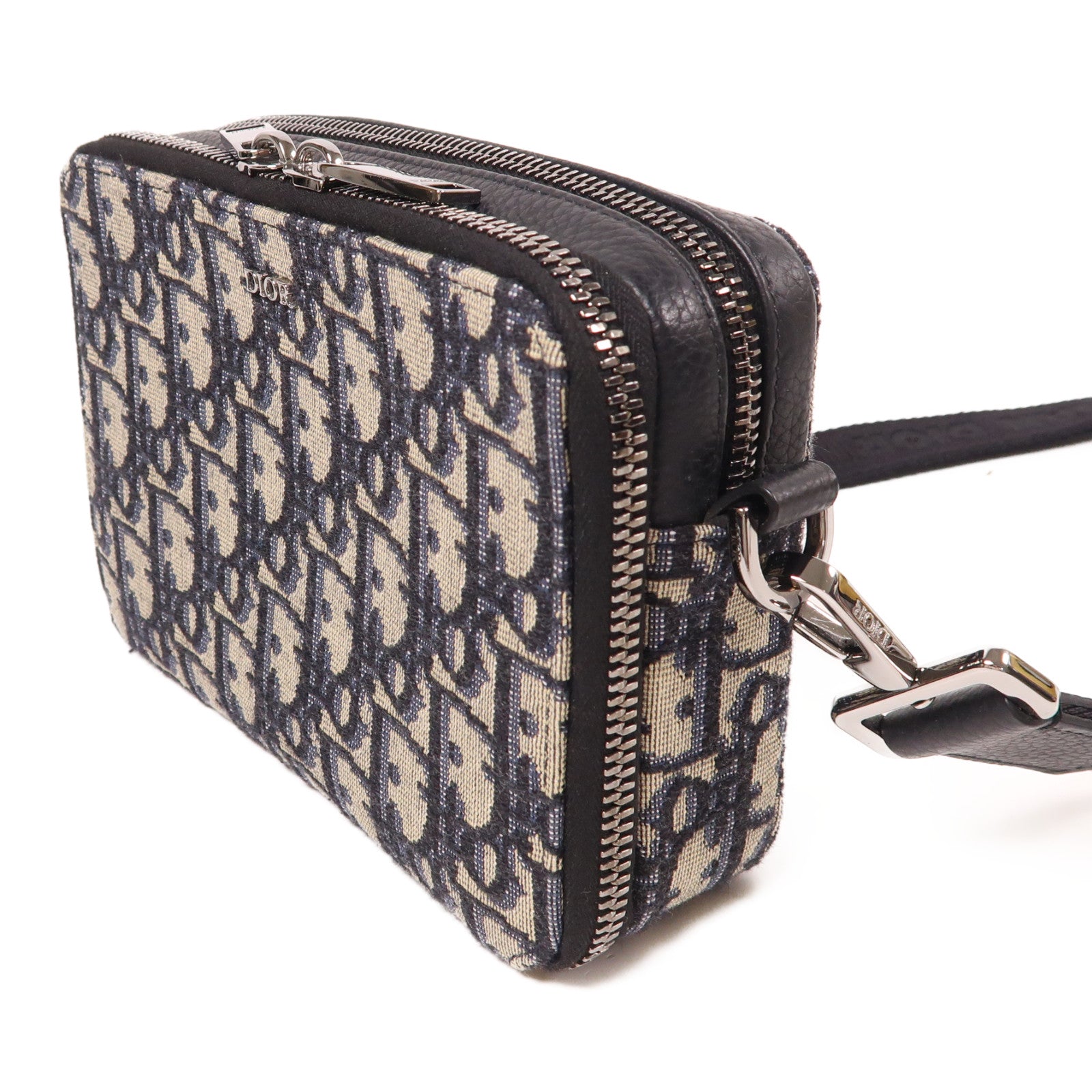 Dior 帆布Oblique Camera Bag銀扣肩背袋