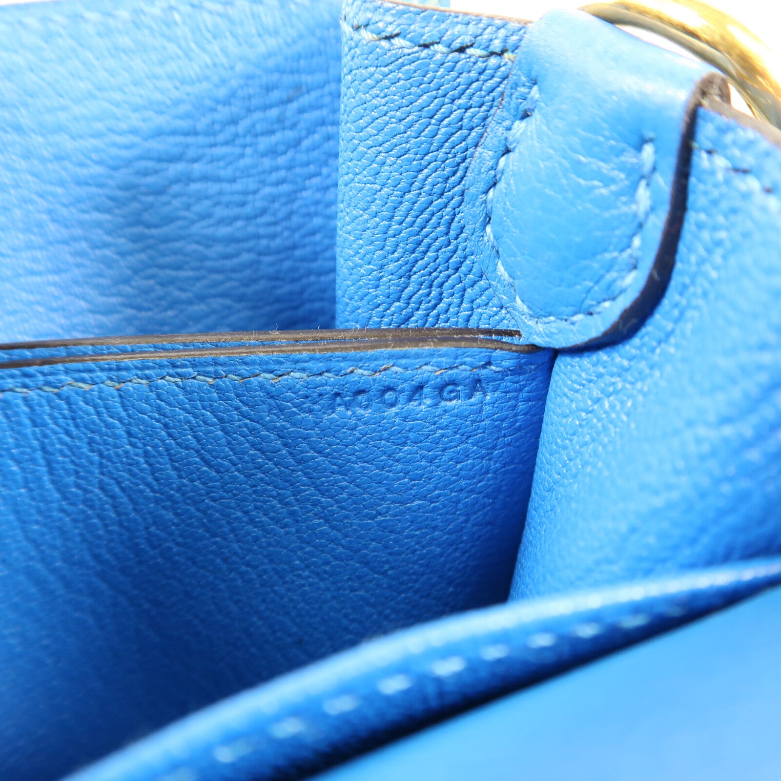 HERMES Evercolr皮革Mini Roulis金扣肩背袋Bleu Saphir