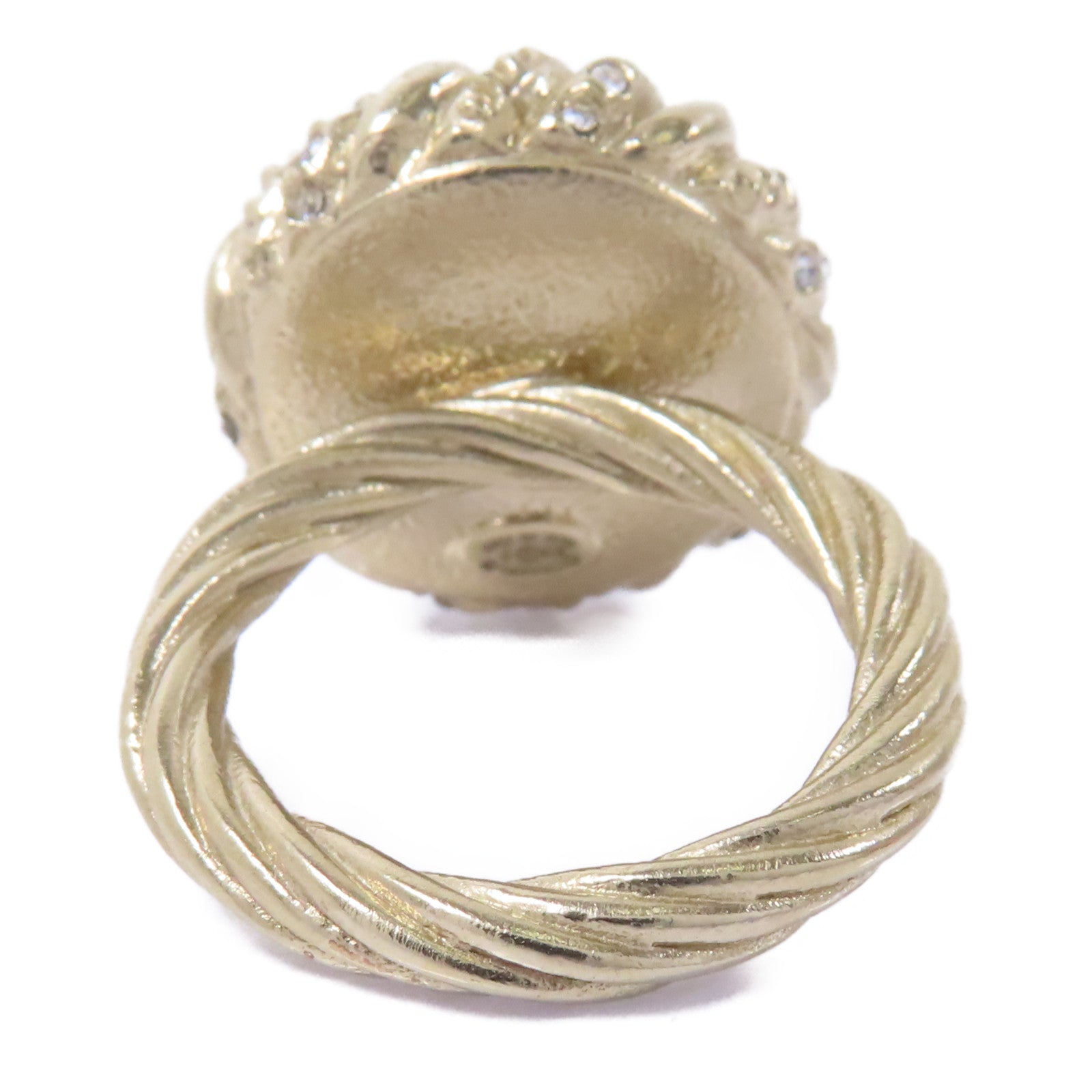 CHANEL 金屬/PVC Ring戒指US#6金色/白色