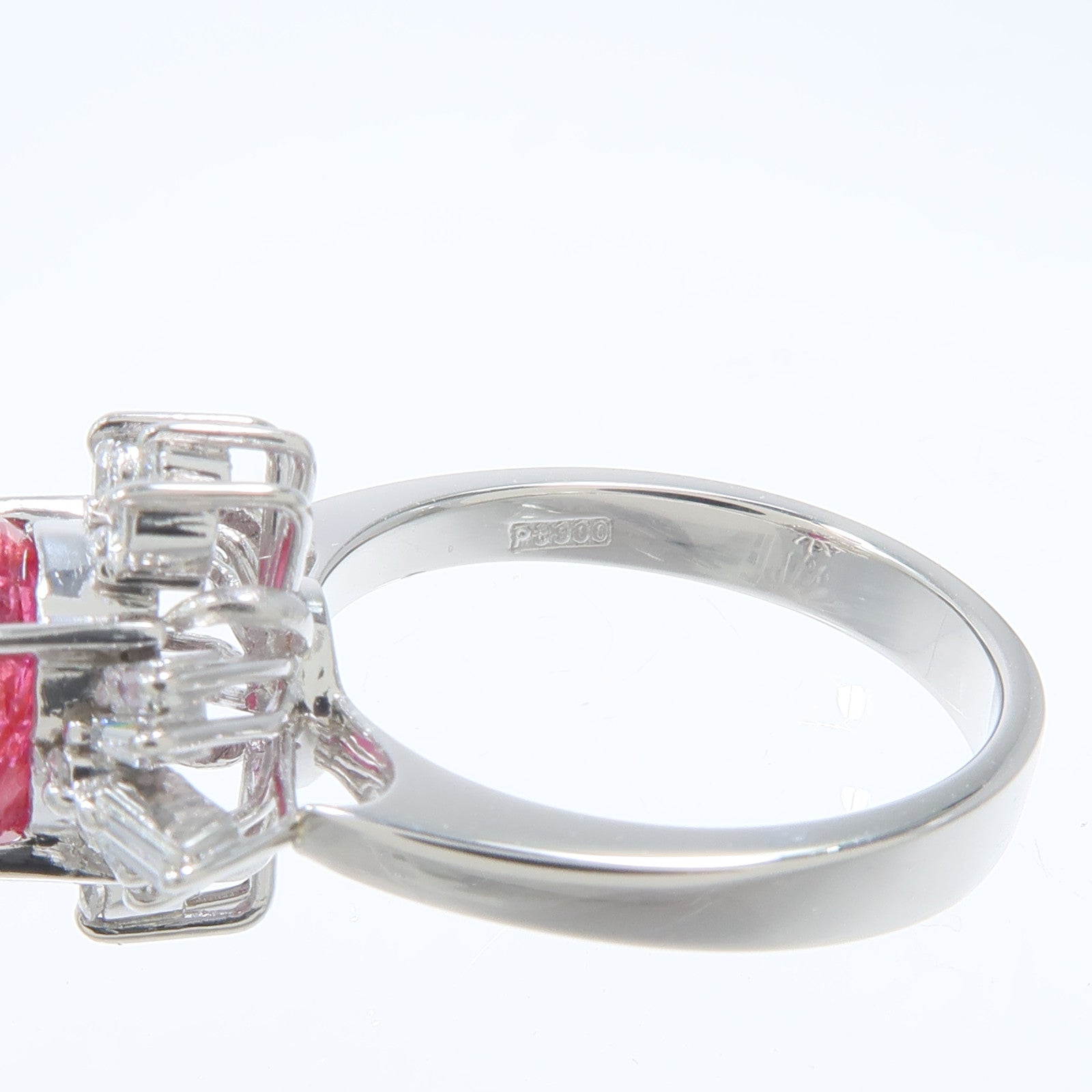 JEWELRY PT900鉑金Ruby Diamond Ring紅寶石/鑽石戒指