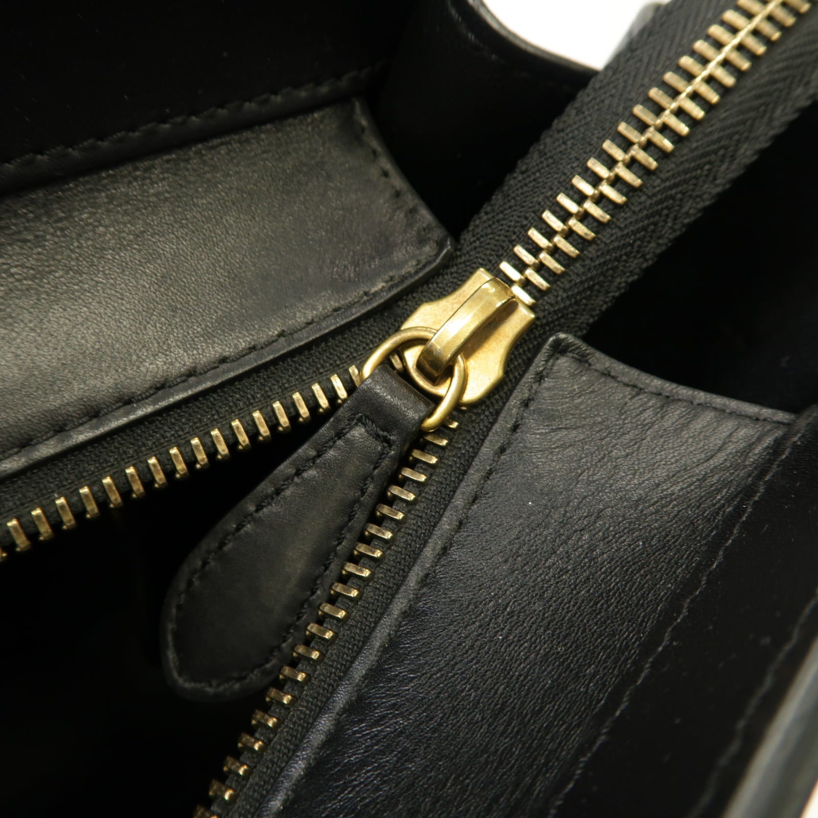 CELINE 牛皮皮革/蜥蝪皮革Mini Luggage金扣手挽袋黑色/灰色