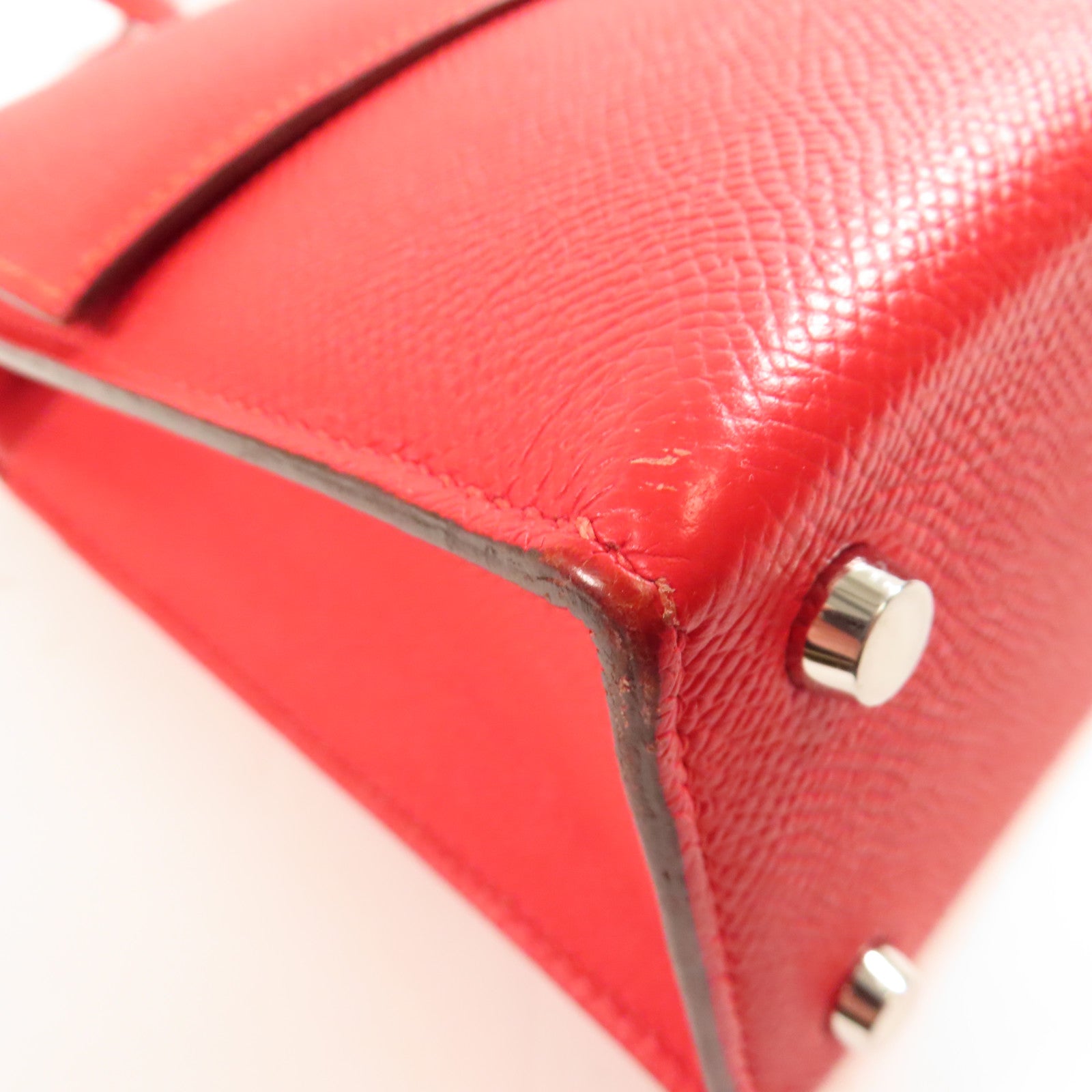 HERMES PHW Verrou 23 Shoulder Bag Veau Epsom Leather S3 Rouge de Coeur Red