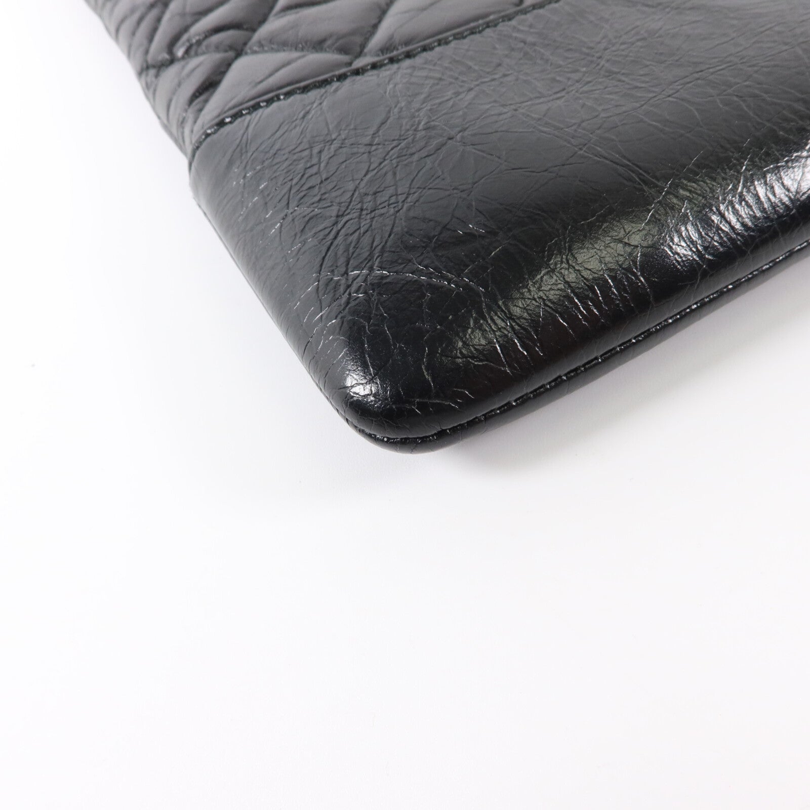 CHANEL 牛皮皮革Large Gabrielle O Case Clutch銀扣手拿包