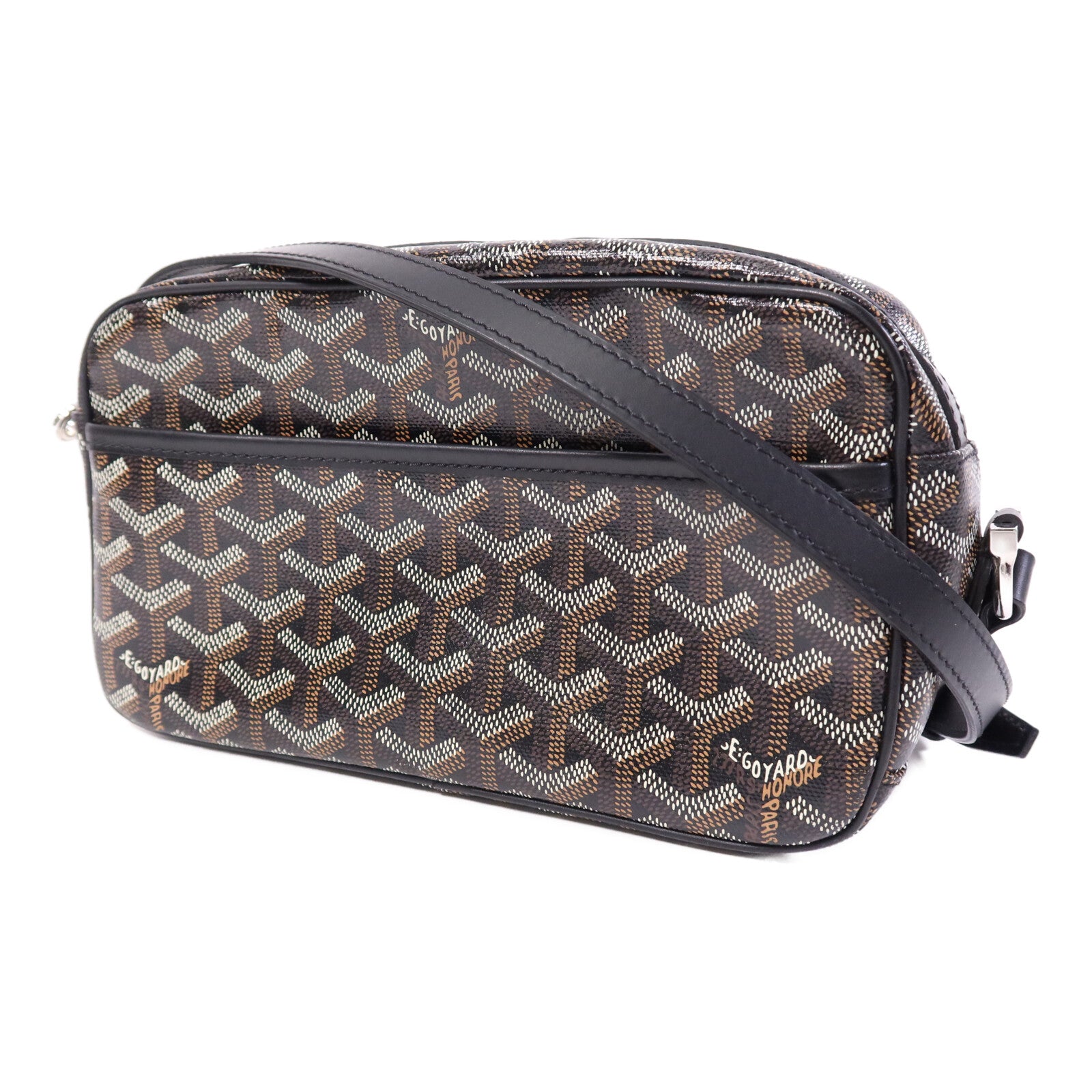 GOYARD 塗層帆布Cap-Vert PM銀扣肩背袋