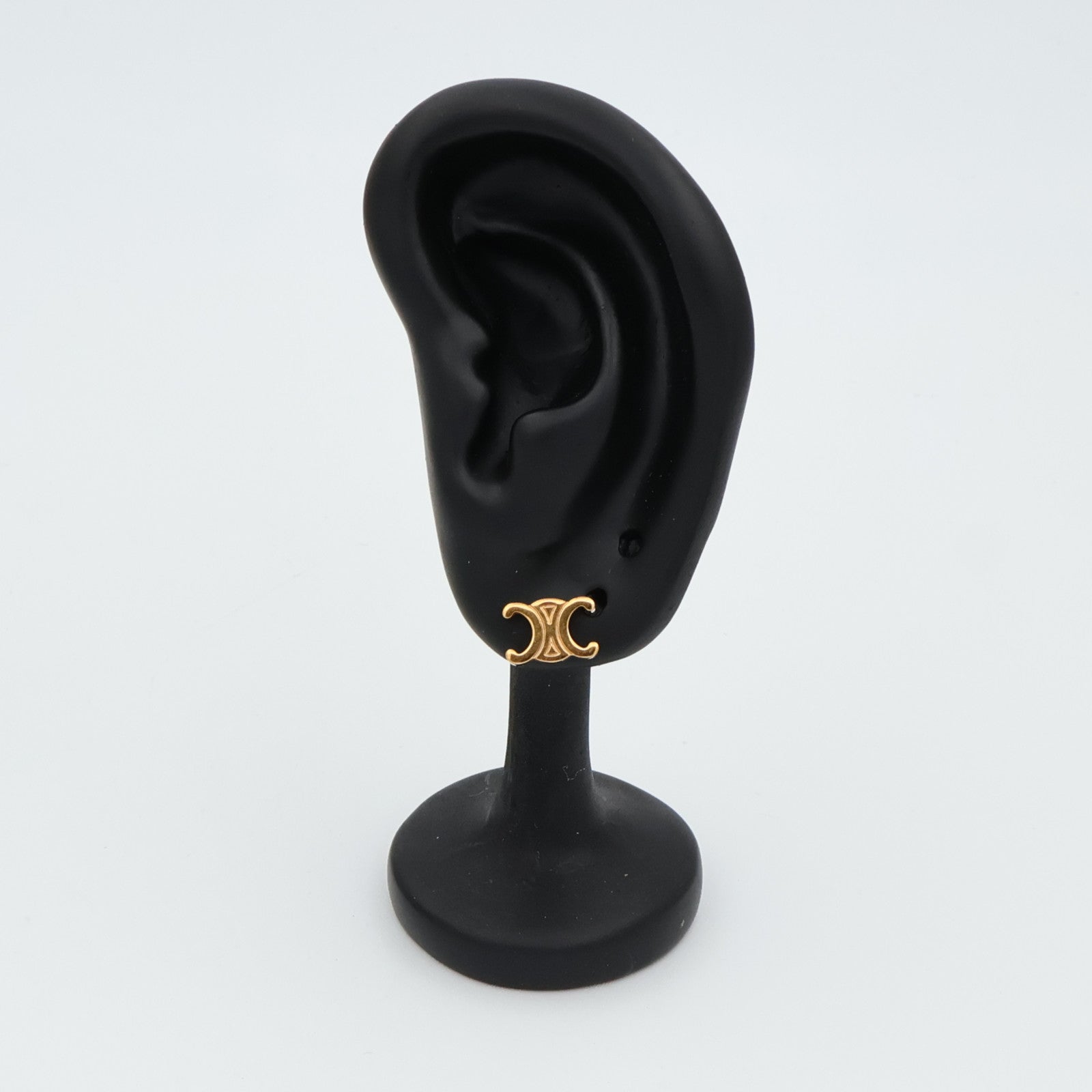 CELINE 黄銅Triomphe Studs Earrings耳環
