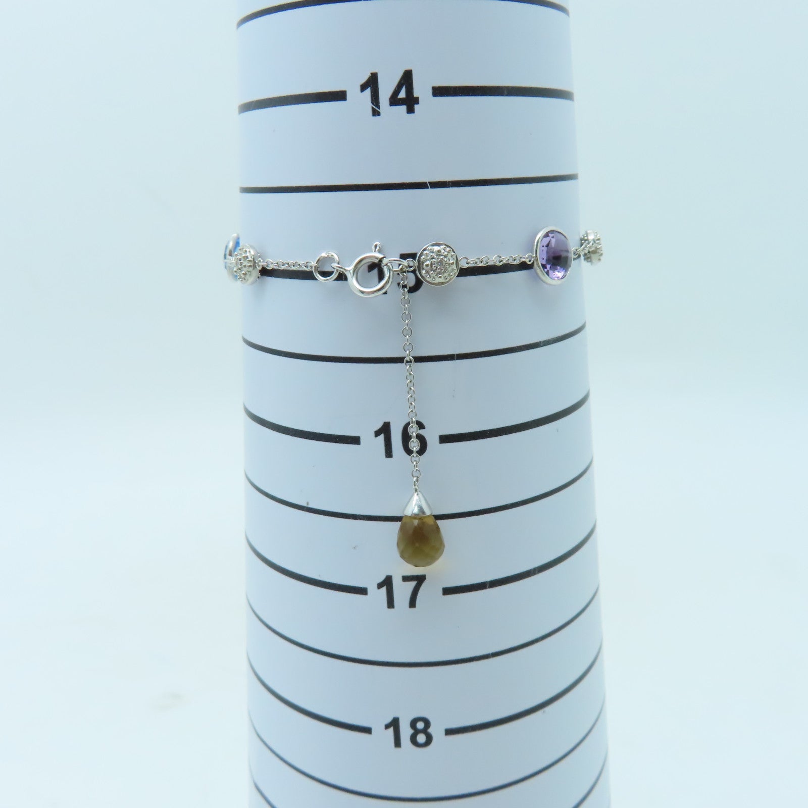 JEWELRY 【激減優惠】18K白金Bracelet手鏈藍色/紫色/黃色