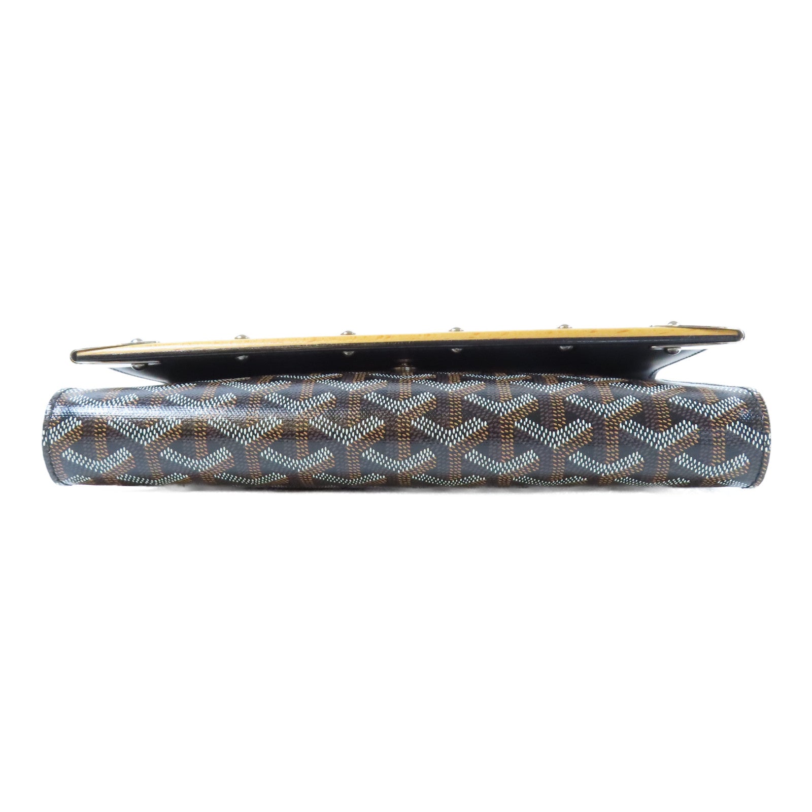 GOYARD 塗層帆布Monte Carlo銀扣肩背袋黑色