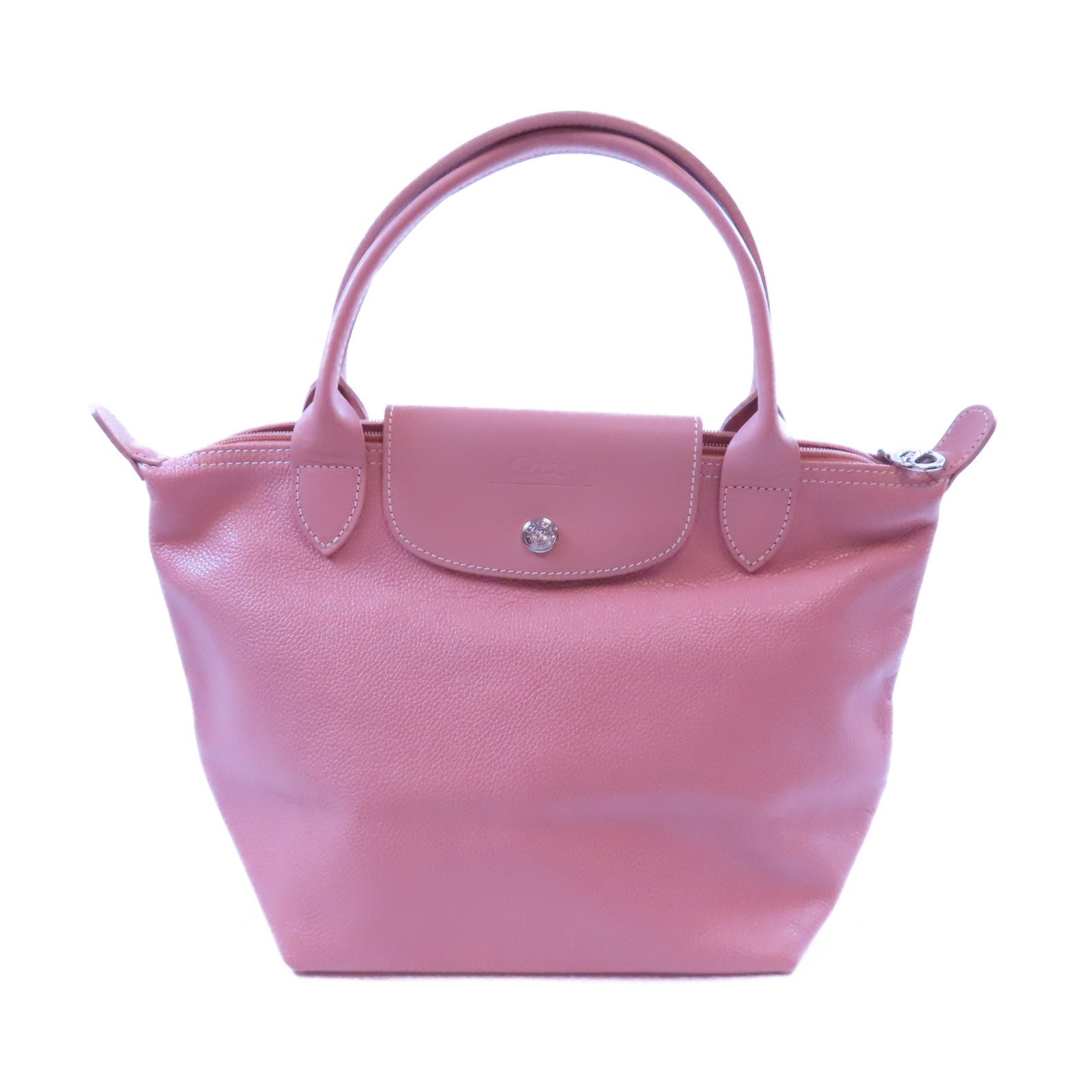 Longchamp 牛皮皮革Shoulder Bag金扣肩背袋粉紅色