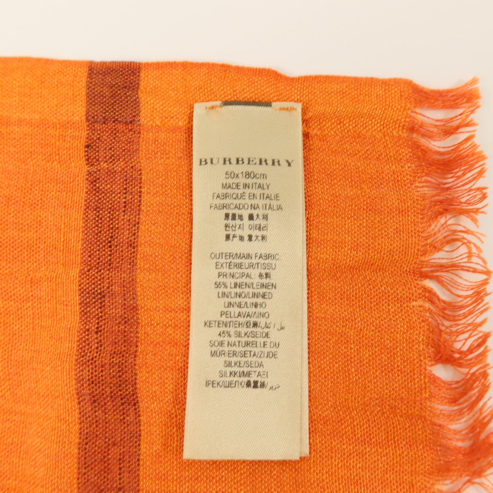 BURBERRY 絲質/麻質Scarf 180x50cm絲巾