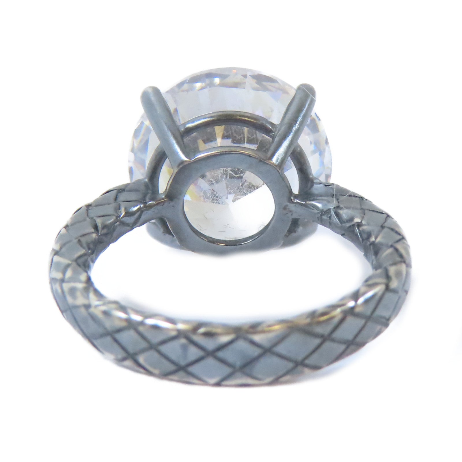 BOTTEGA VENETA 純銀/水晶Ring戒指US#6.25