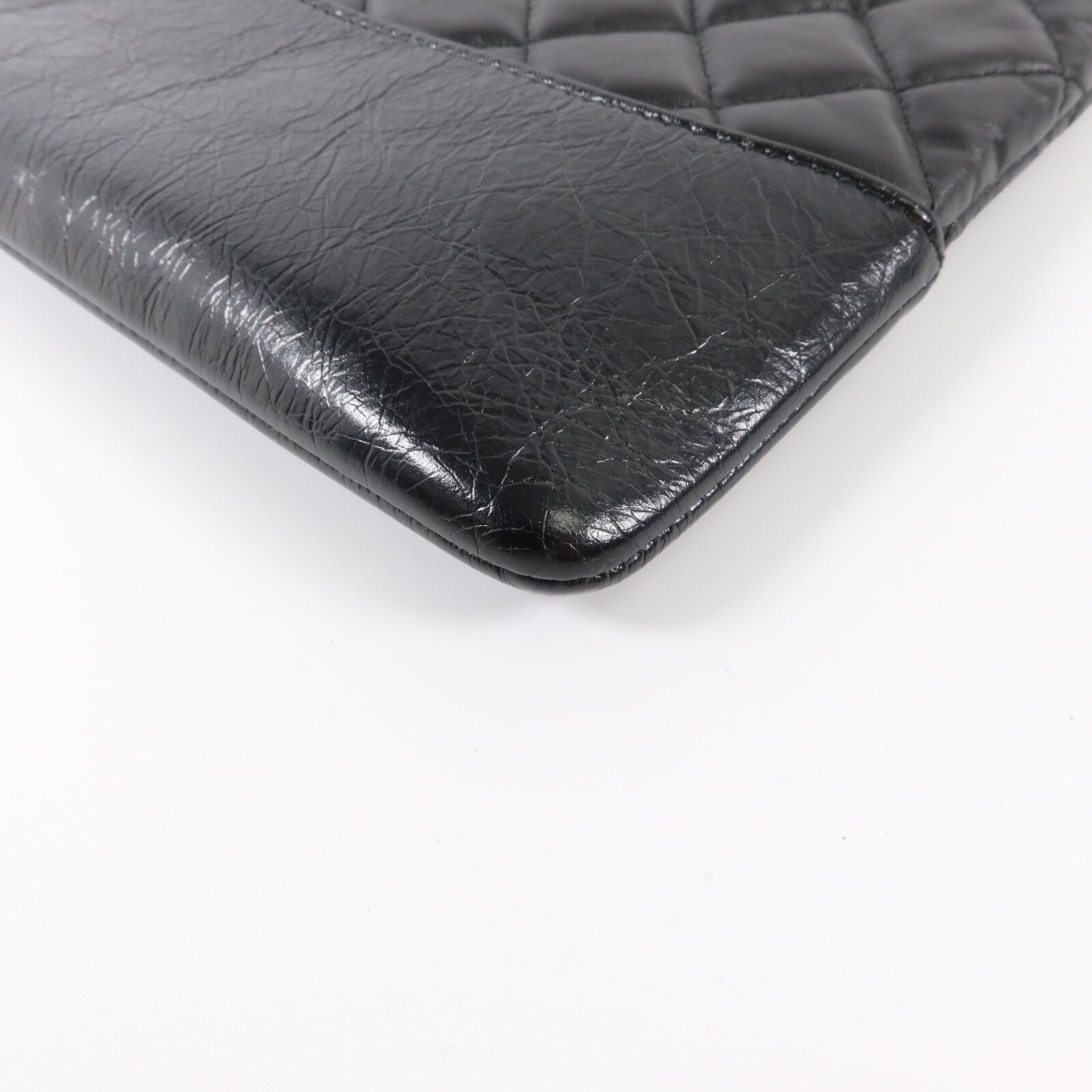CHANEL 牛皮皮革Large Gabrielle O Case Clutch銀扣手拿包
