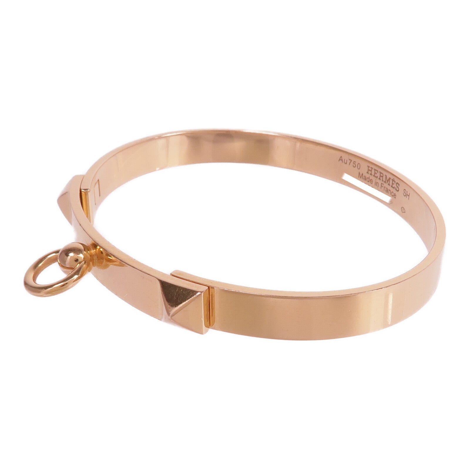 HERMES 18K玫瑰金Collier de chien Bracelet Small Model手鐲