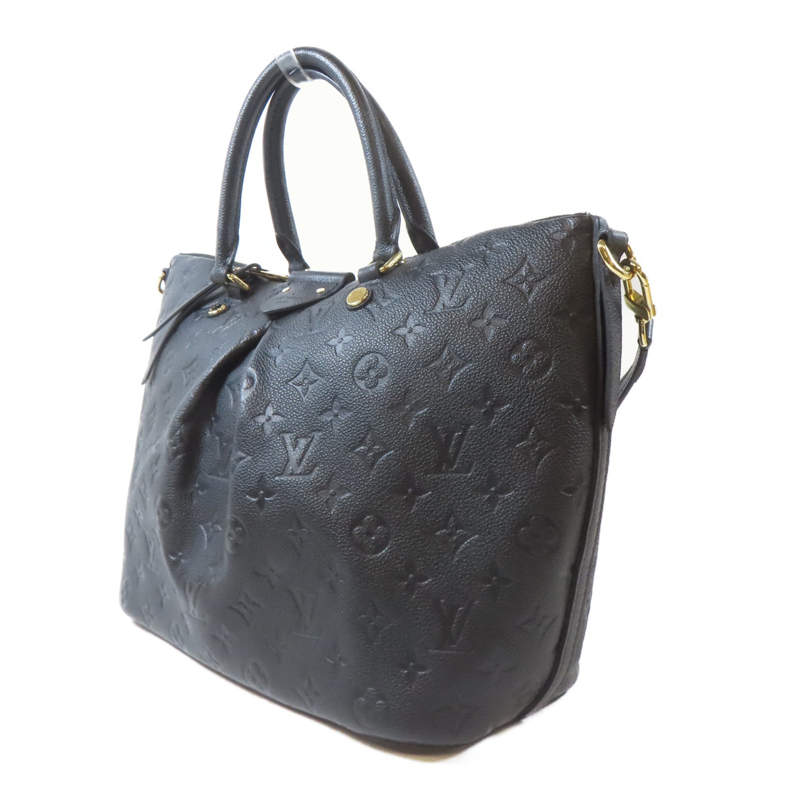 LOUIS VUITTON Monogram Empreinte Mazarine MM金扣手挽肩背兩用袋黑色