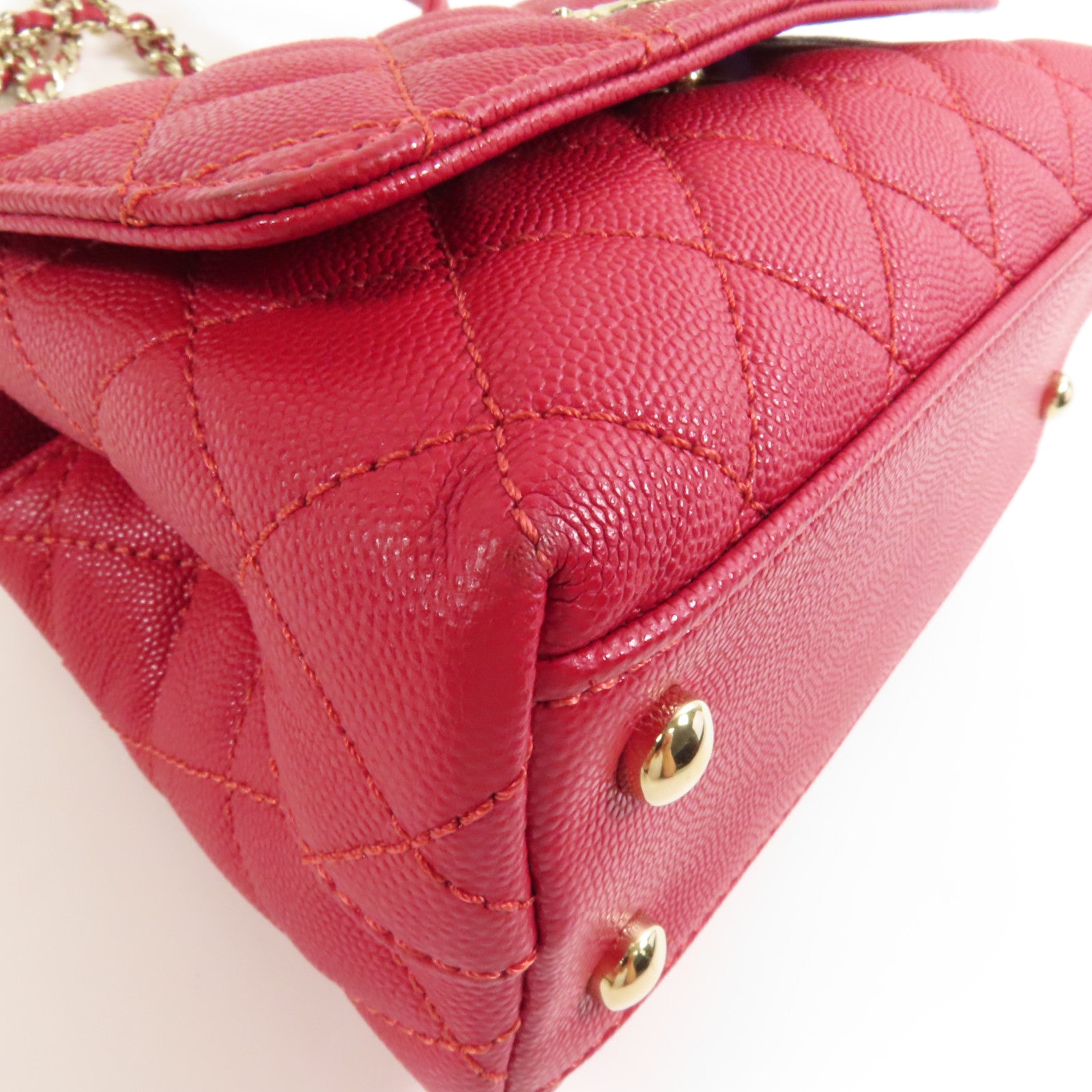 CHANEL 牛皮皮革Mini Coco Handle金扣手挽肩背兩用袋